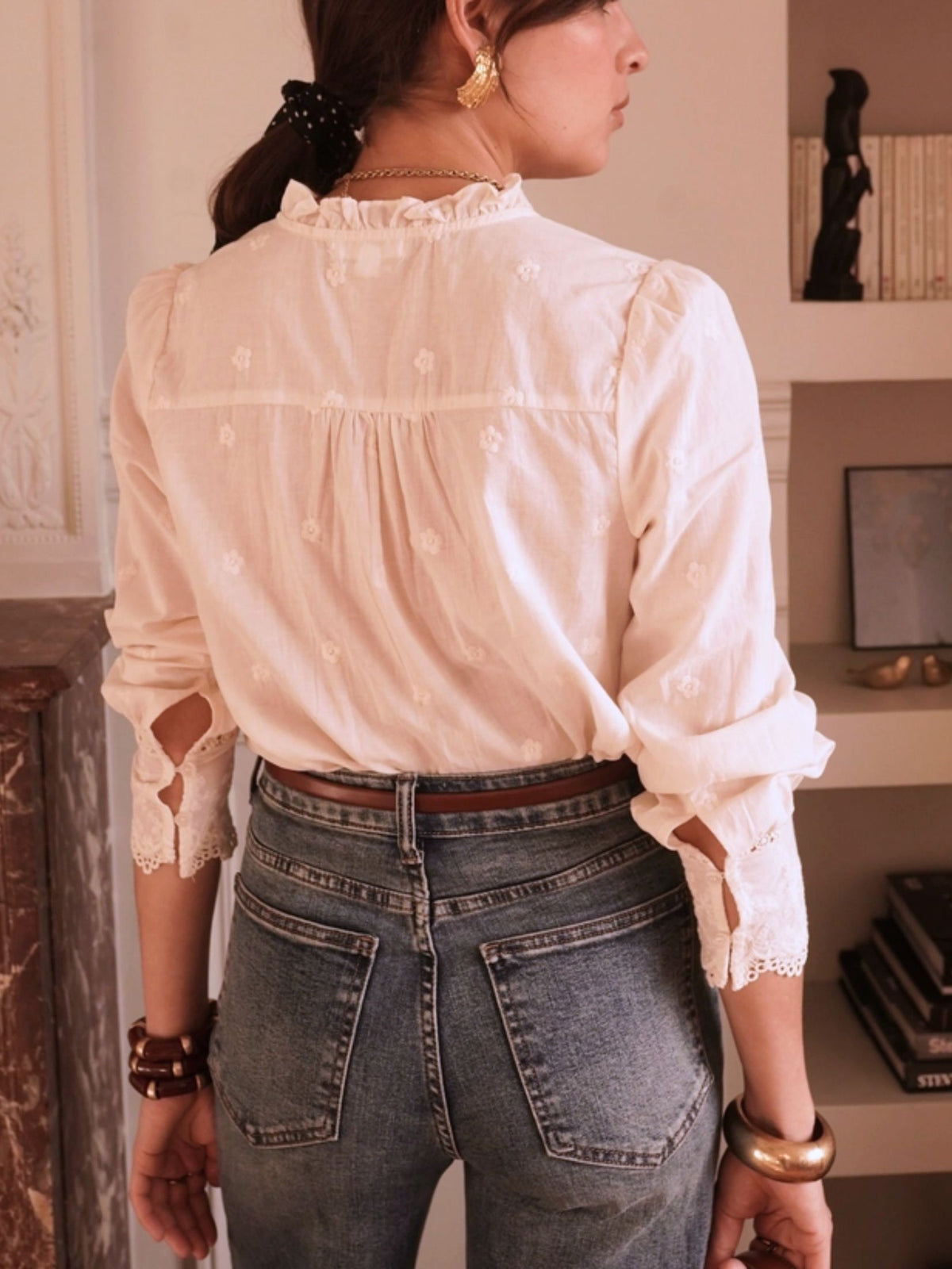 CAMISA ROMANTICA BORDADOS - BLANCA