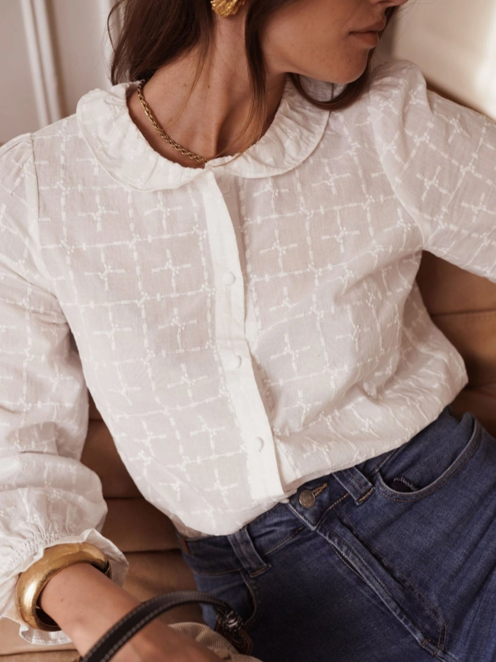CAMISA VOILE COTON - BLANCA