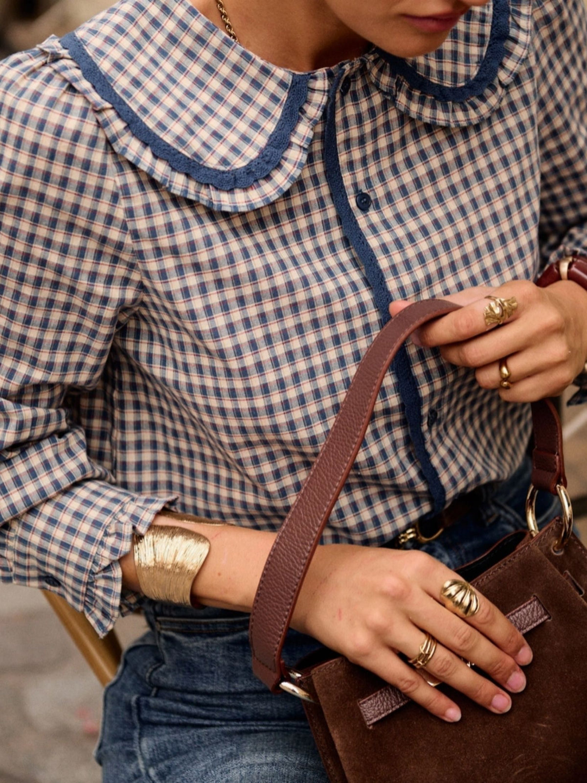 CAMISA CUADROS VICHY BABERO - AZUL