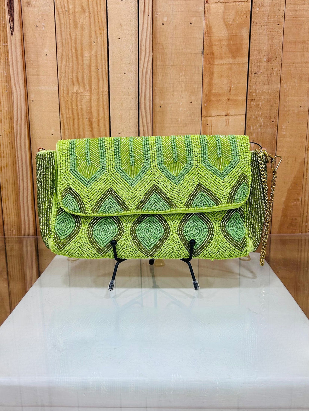 Bolso Clutch Pedreria - Verde Lima