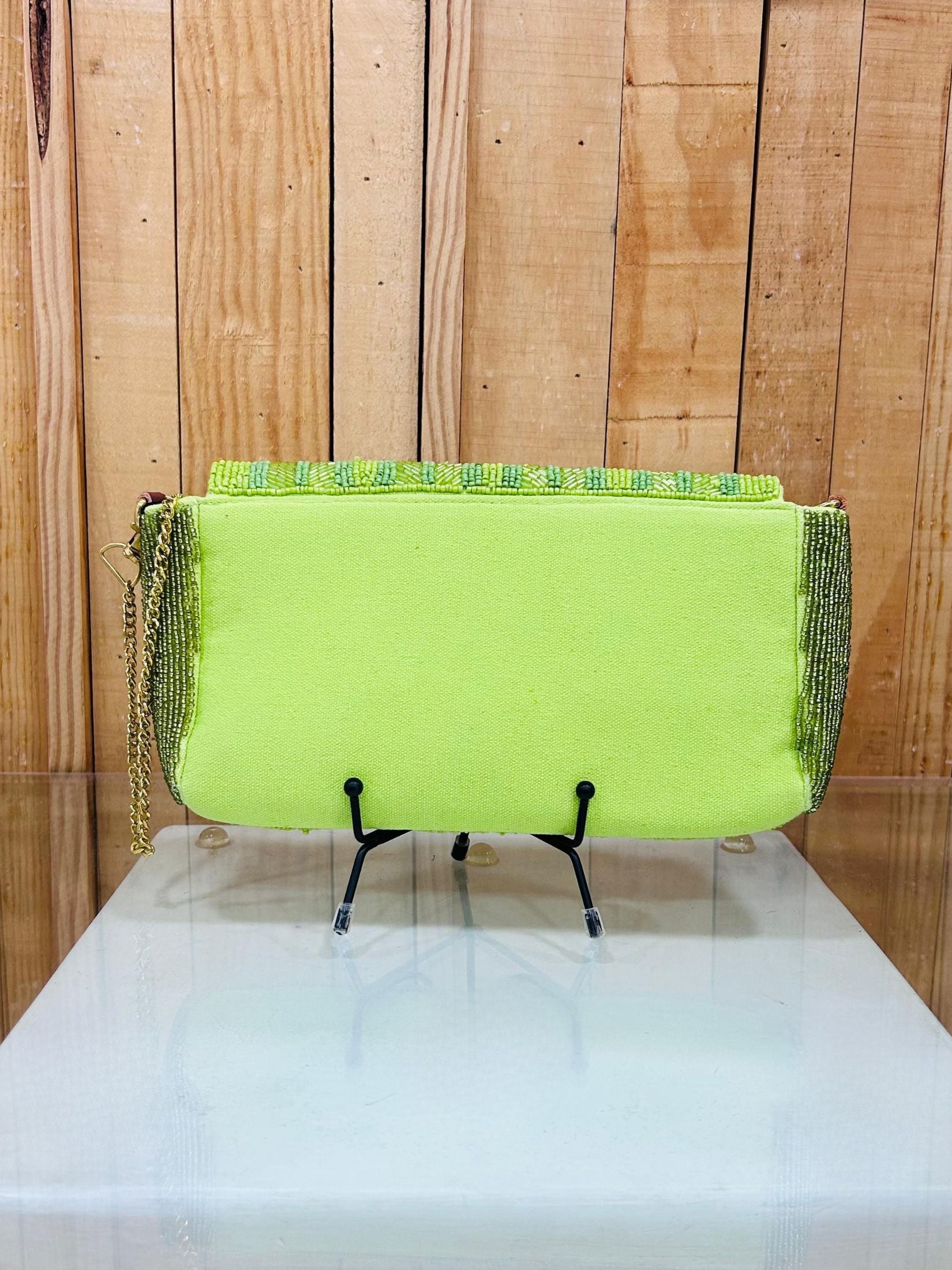 Bolso Clutch Pedreria - Verde Lima