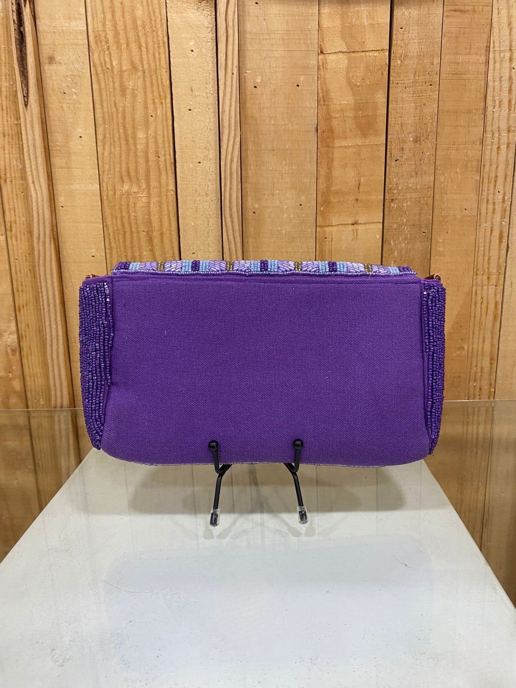 Bolso Clutch Pedreria - Morado Lila y Dorado