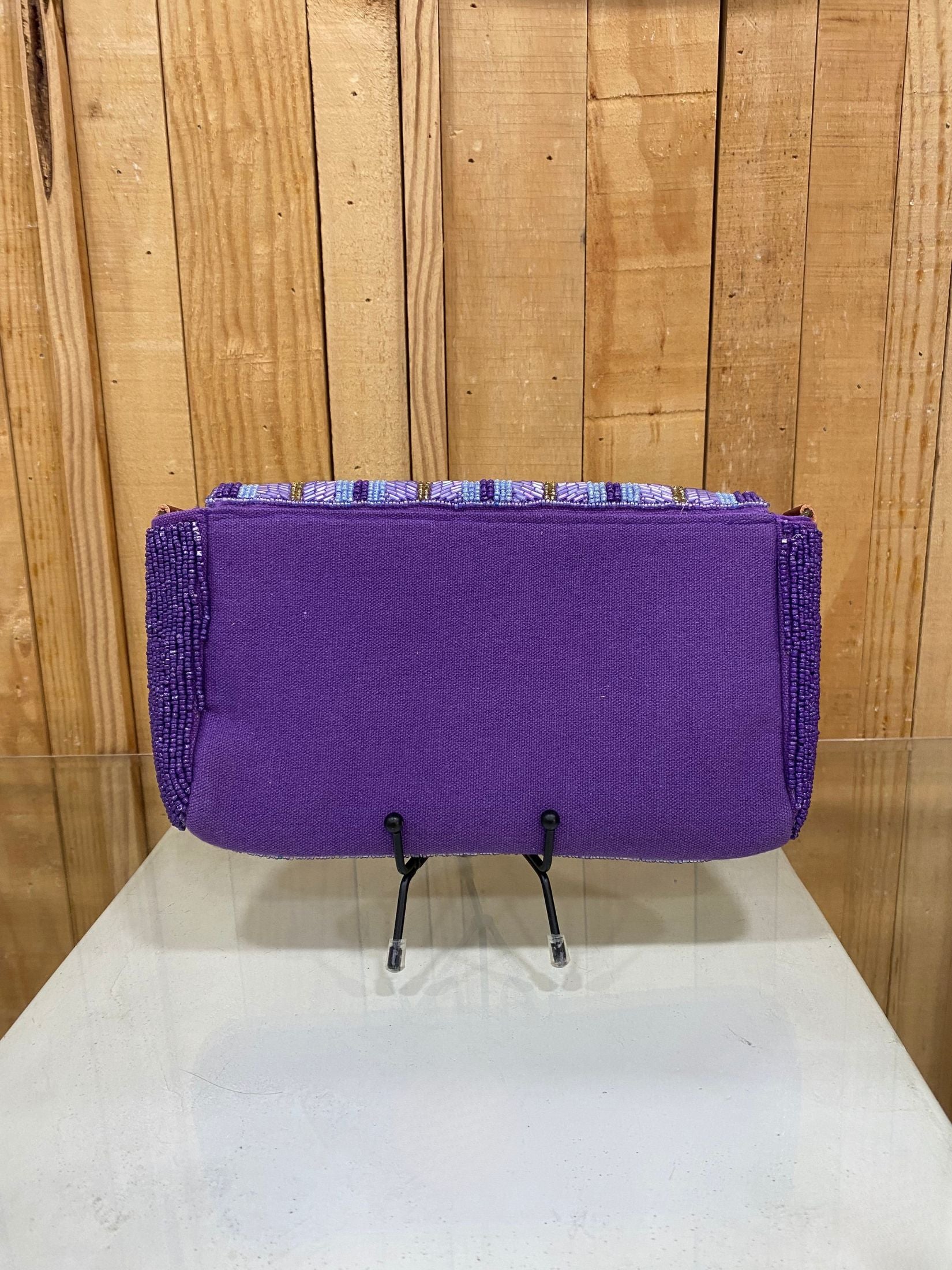 Bolso Clutch Pedreria - Morado Lila y Dorado