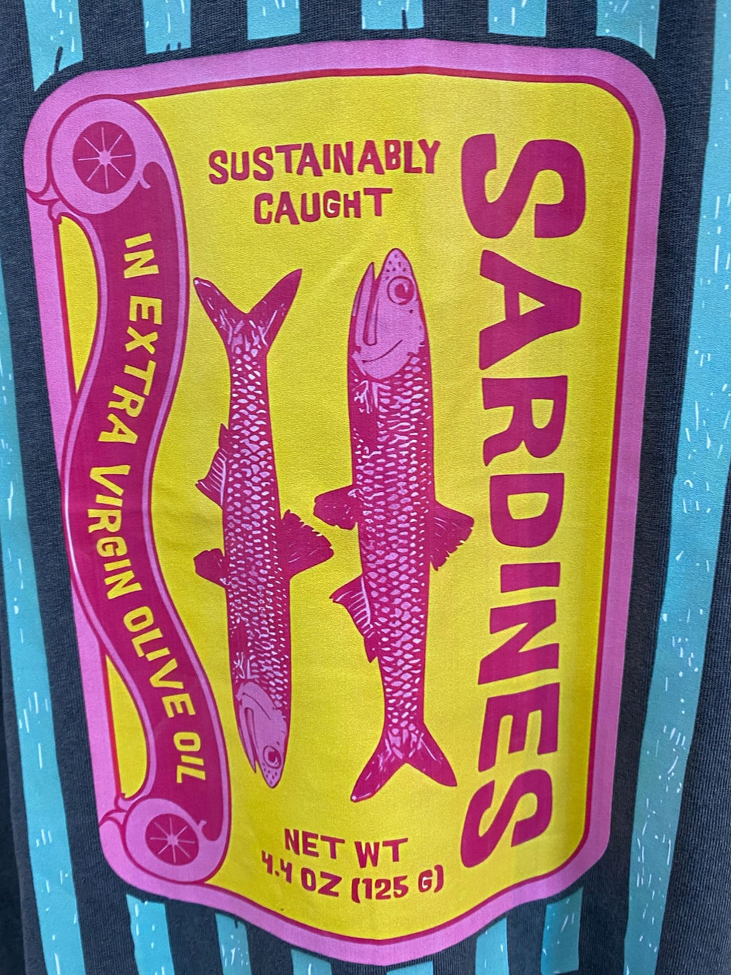 Camiseta Estampada Sardinas - Gris