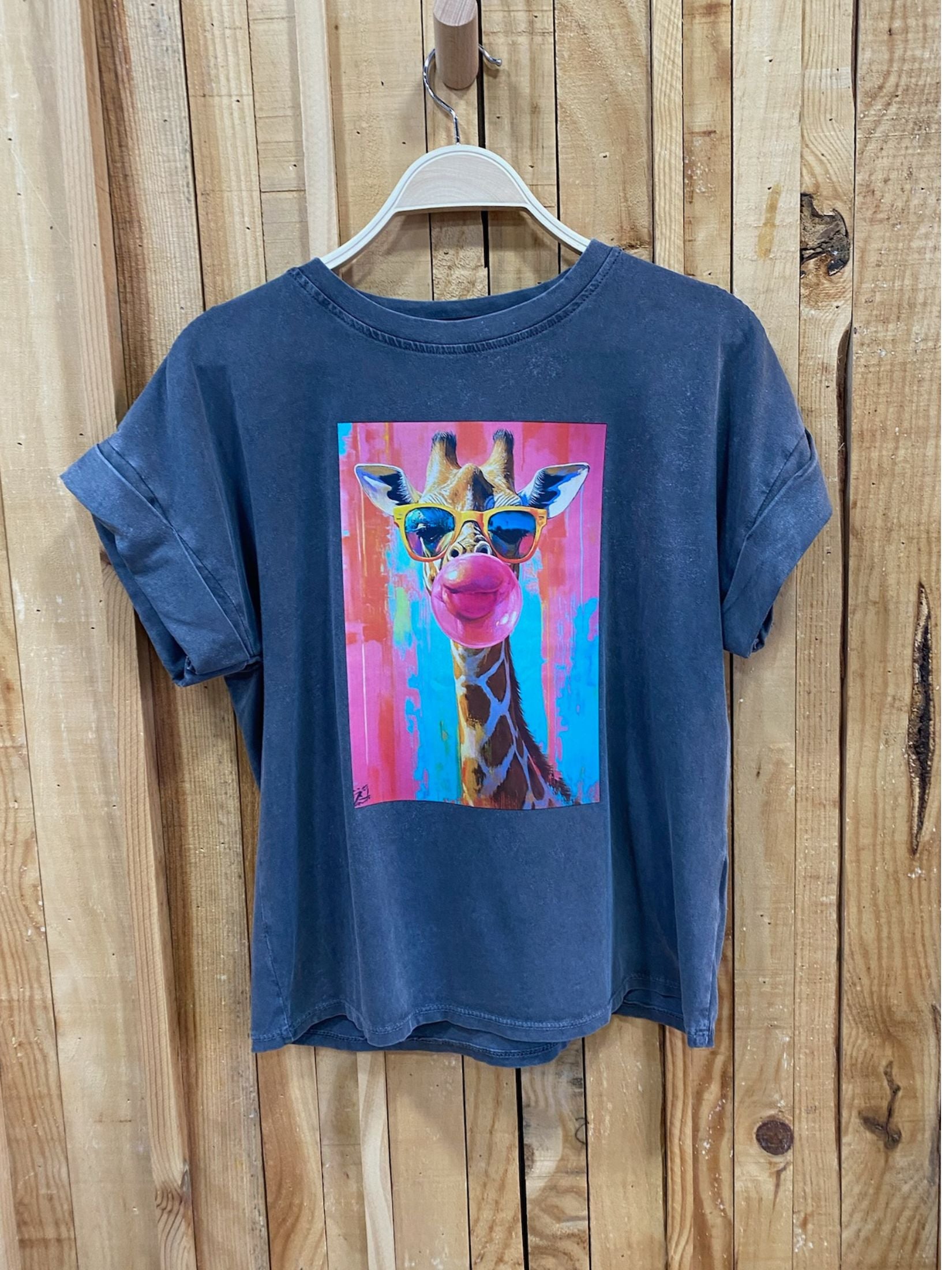 Camiseta Estampada Jirafa Globo - Gris