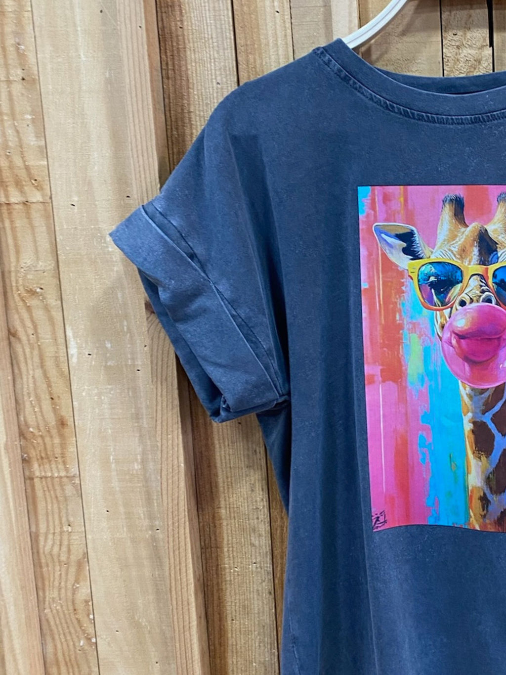 Camiseta Estampada Jirafa Globo - Gris