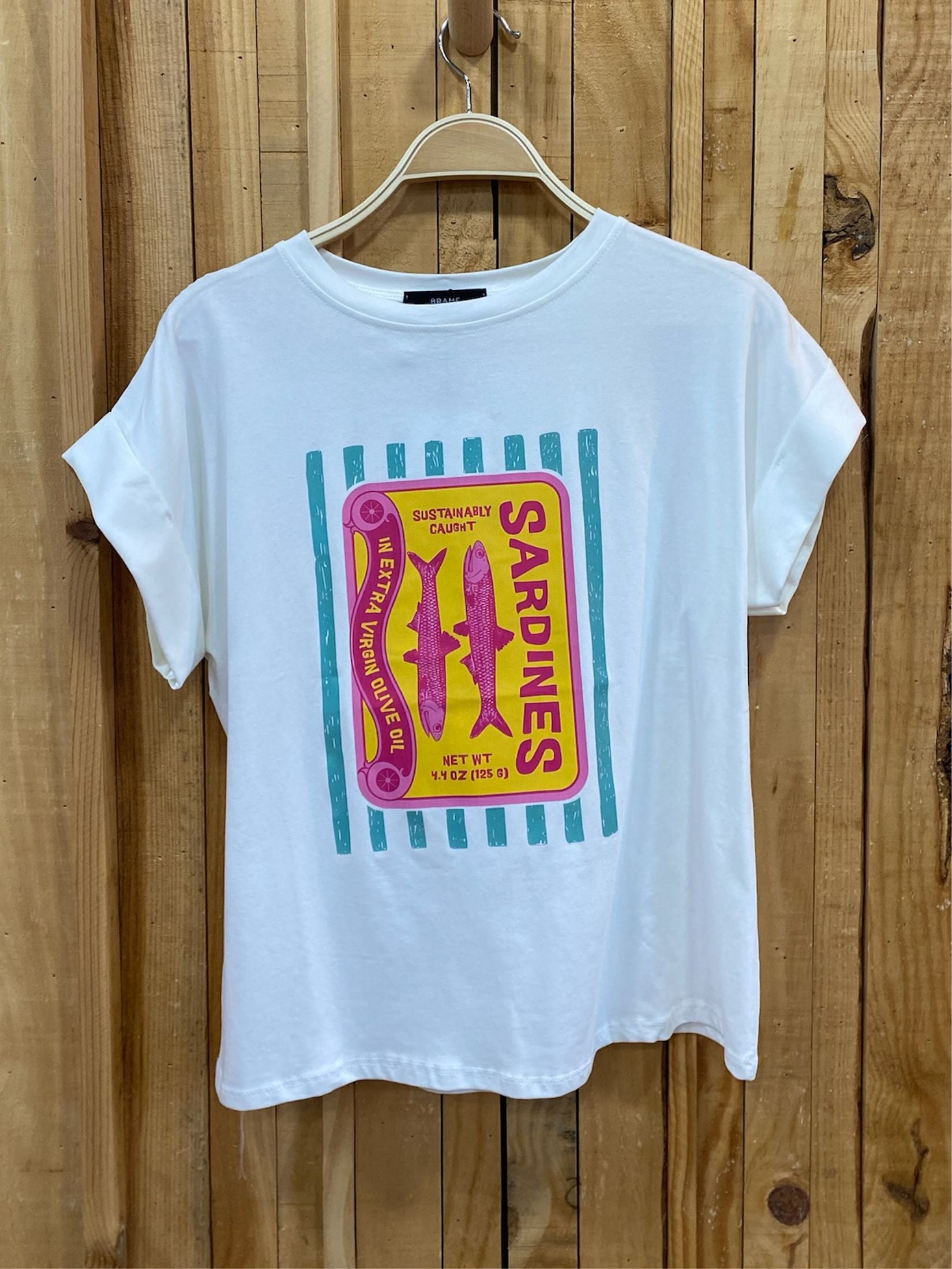 Camiseta Estampada Sardinas - Blanca