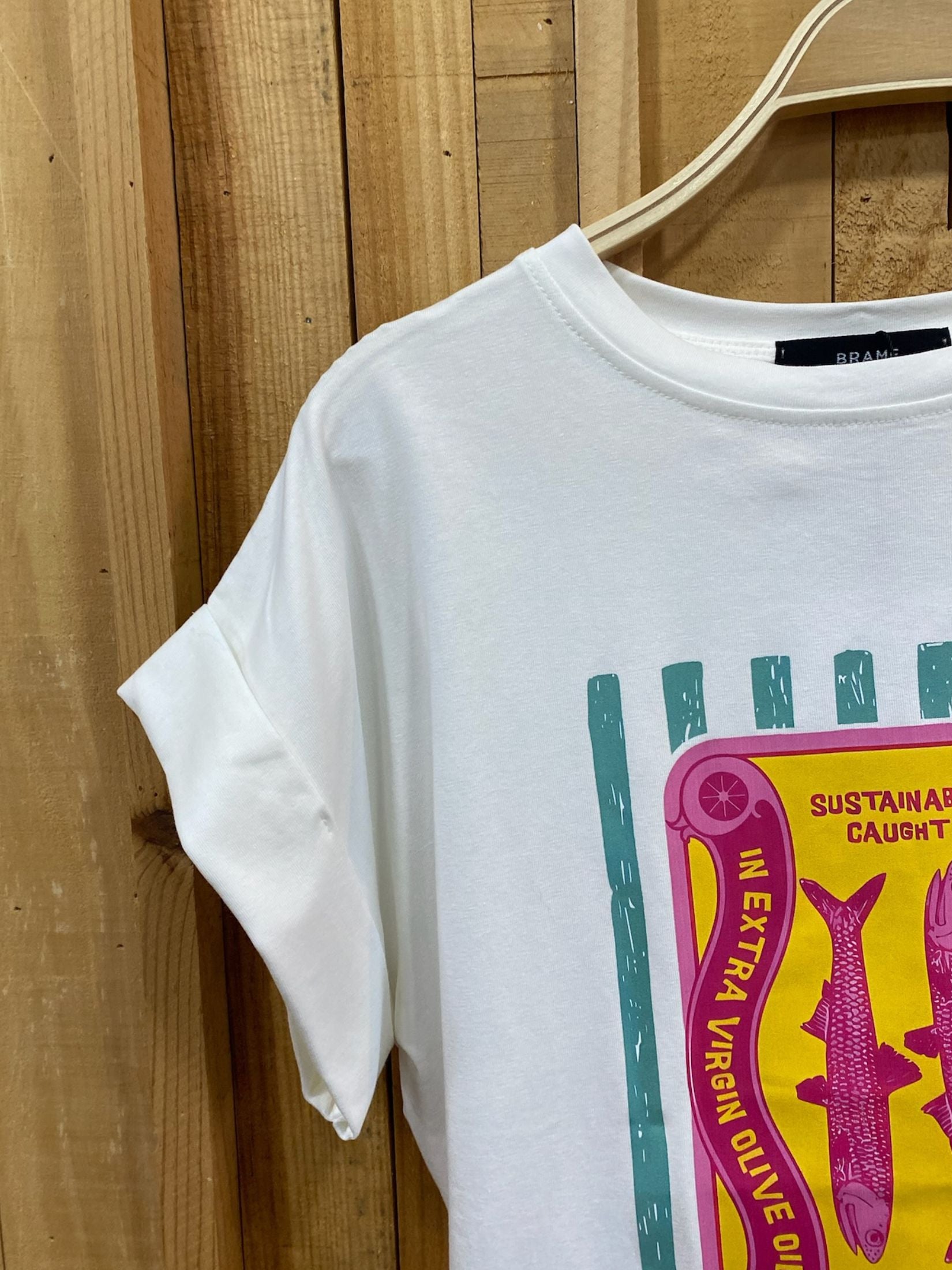 Camiseta Estampada Sardinas - Blanca