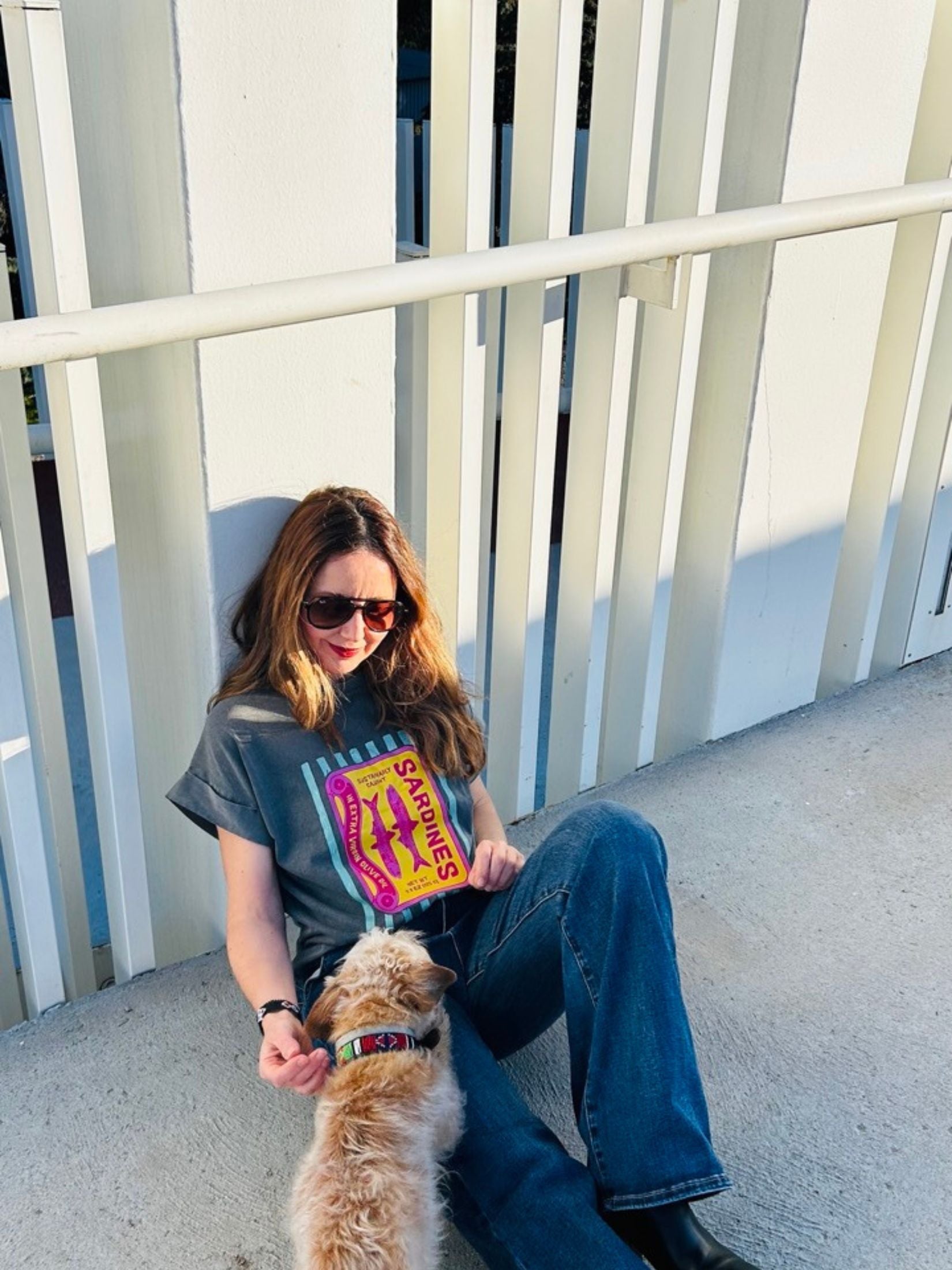 Camiseta Estampada Sardinas - Gris