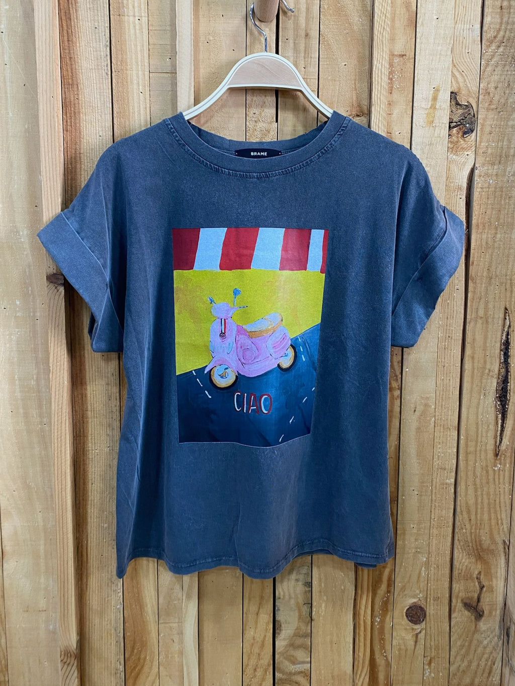 Camiseta Estampada Vespa - Gris
