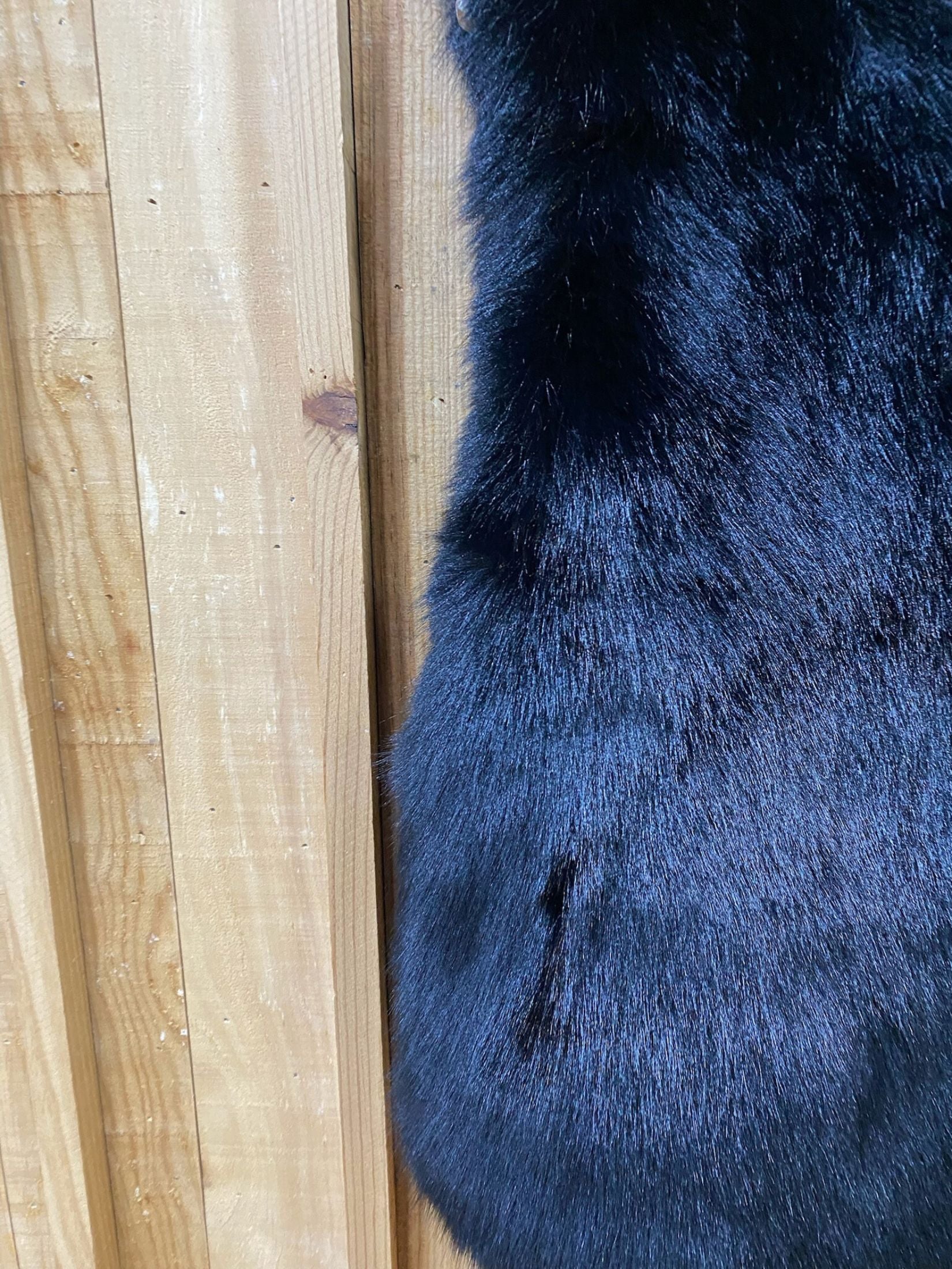 CHALECO PELO EFECTO ZORRO - NEGRO