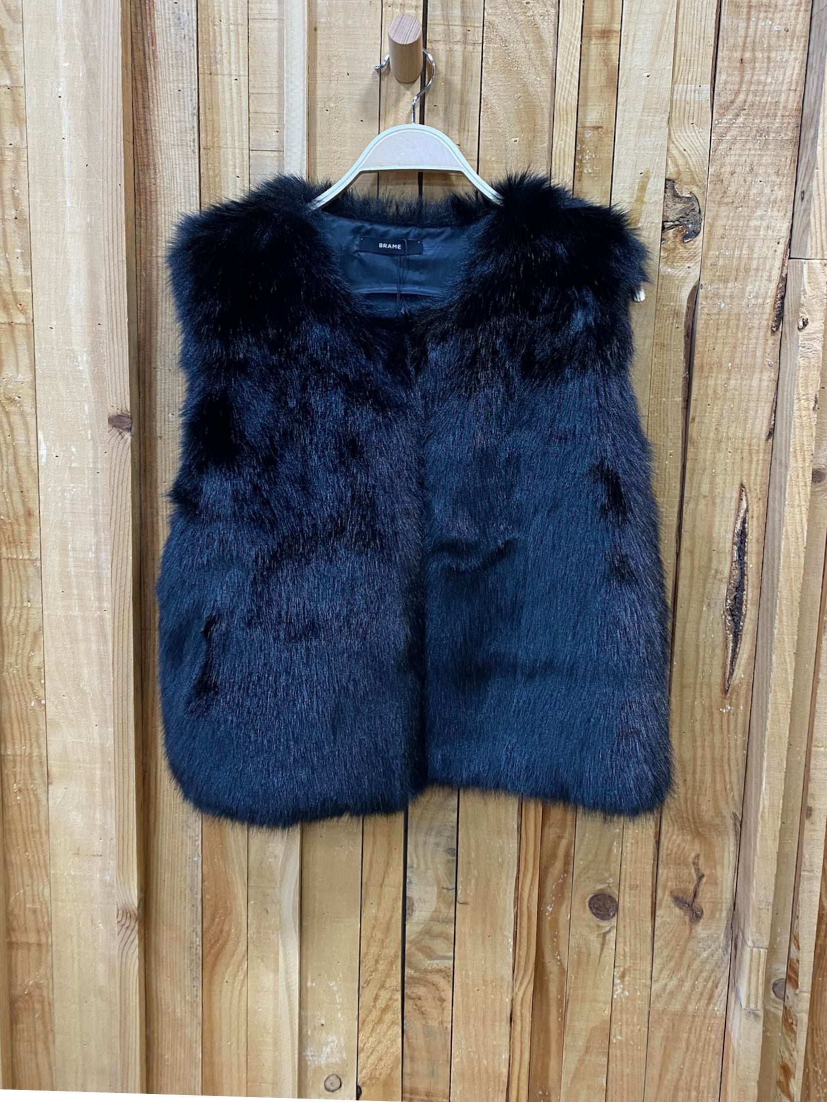 CHALECO PELO EFECTO ZORRO - NEGRO