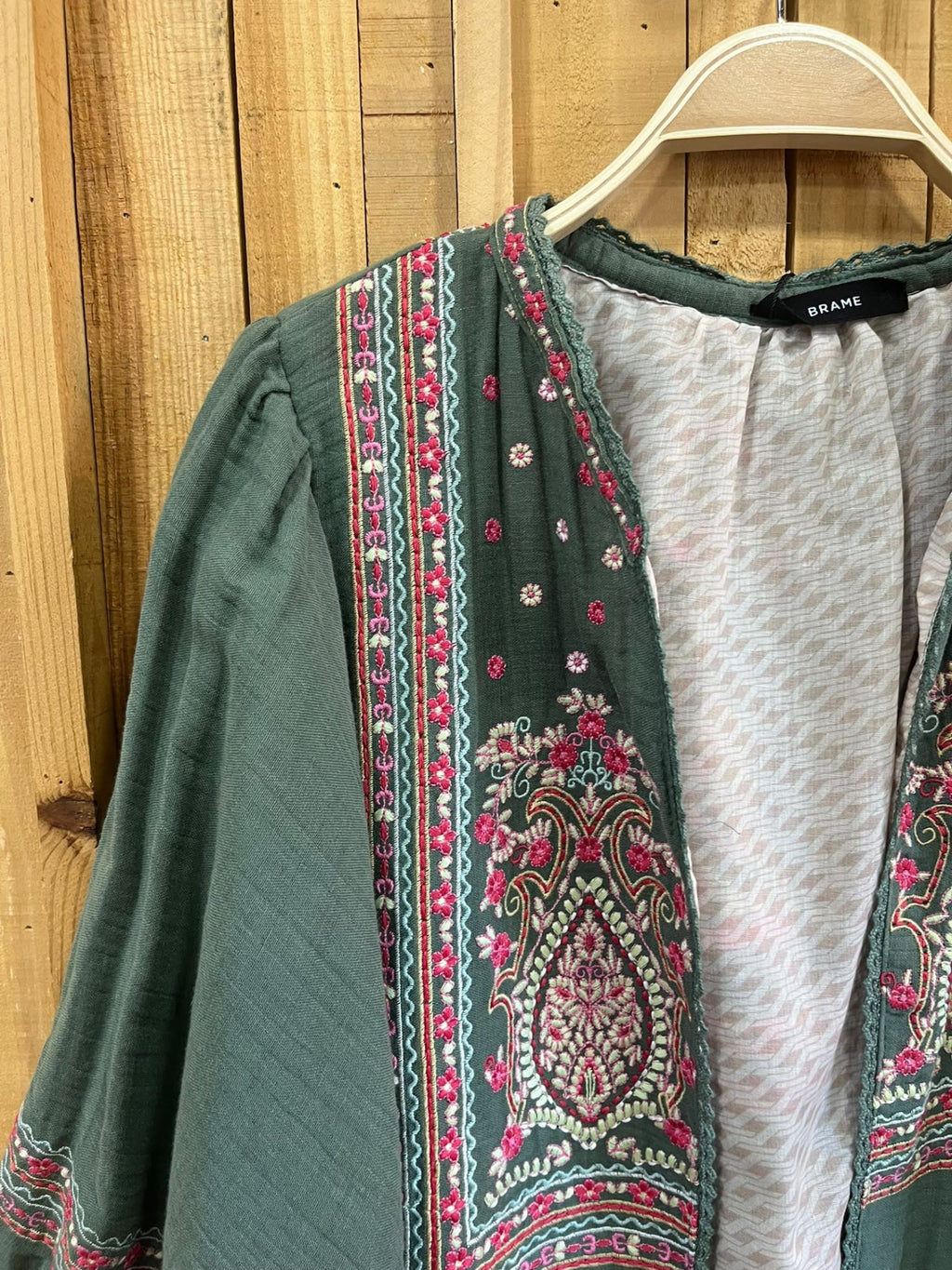 Chaqueta Bordada Boho - Kaki