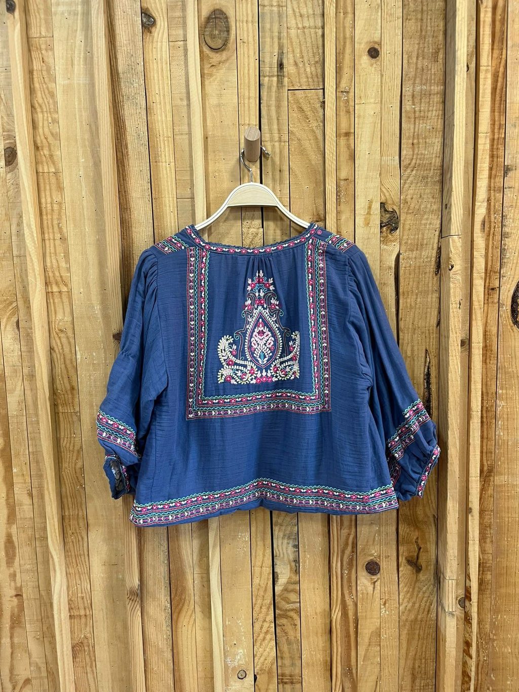 Chaqueta Bordada Boho - Blue Jean