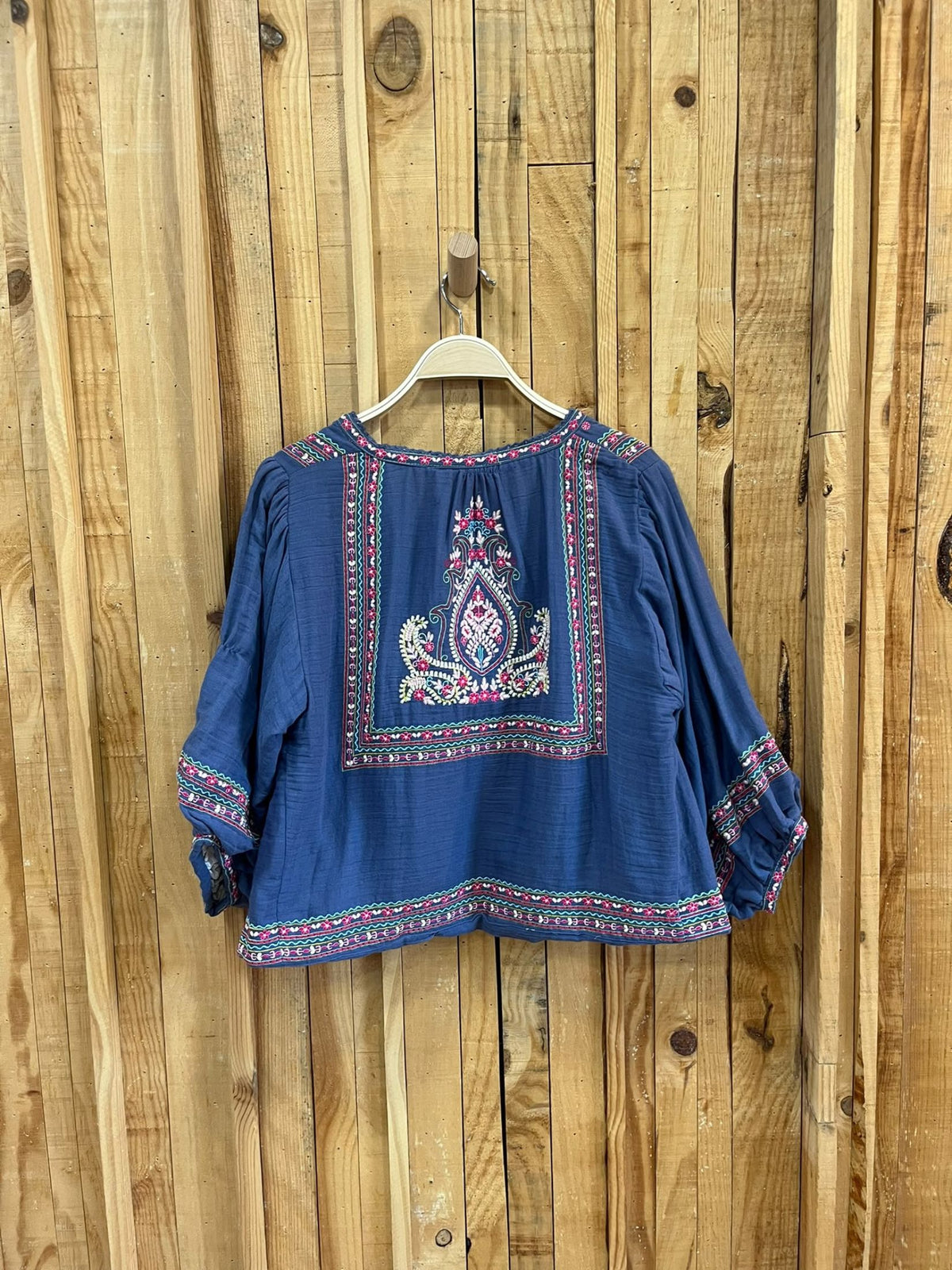 Chaqueta Bordada Boho - Blue Jean