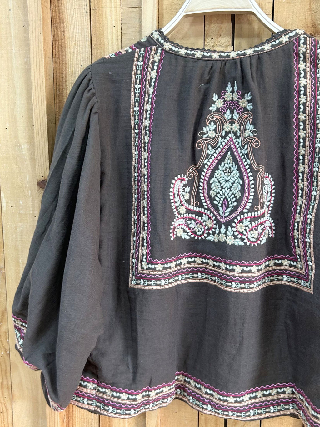 Chaqueta Bordada Boho - Marron