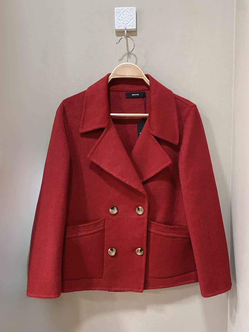 Chaquetón Doble Paño 70% Lana - Rojo