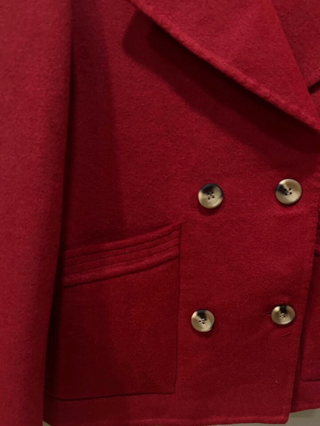 Chaquetón Doble Paño 70% Lana - Rojo