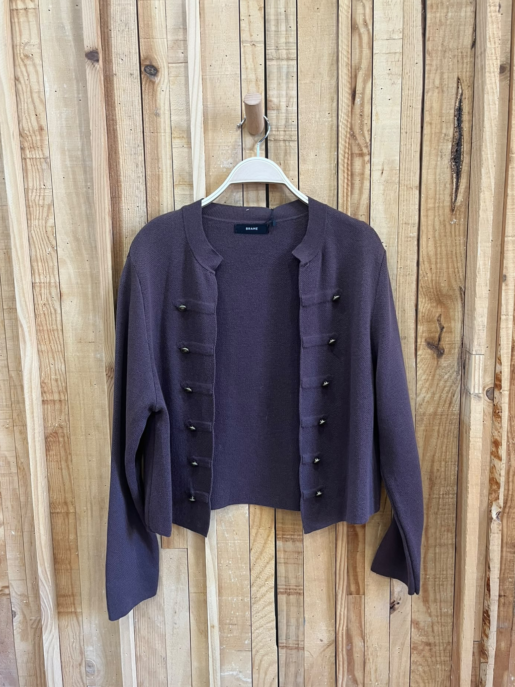 CHAQUETA PUNTO TRABILLAS - BERENJENA