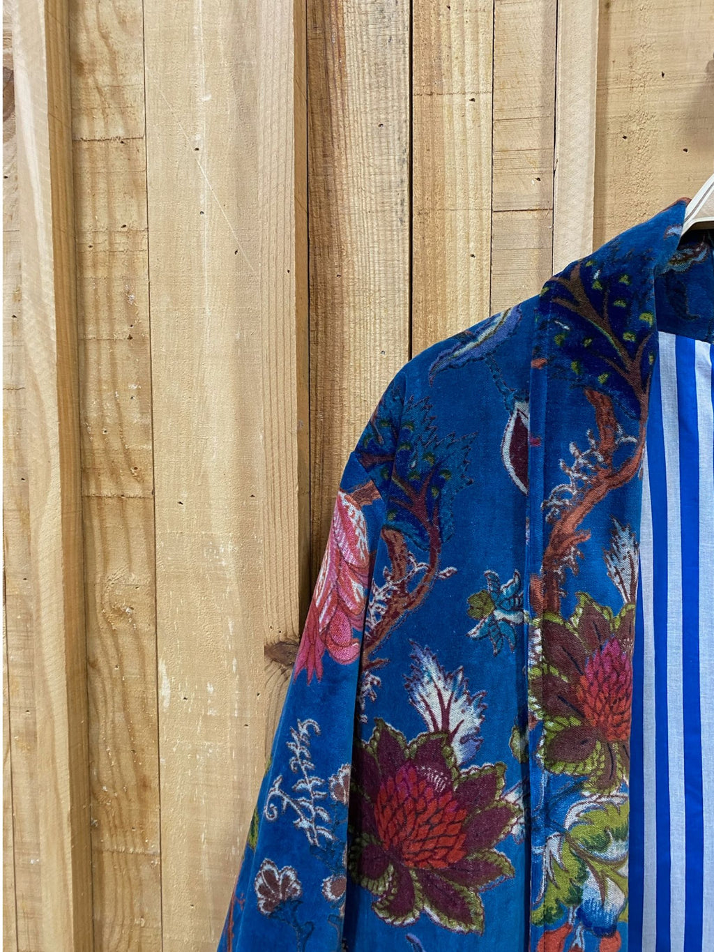 Chaqueta Corta Terciopelo Floral - Azulon