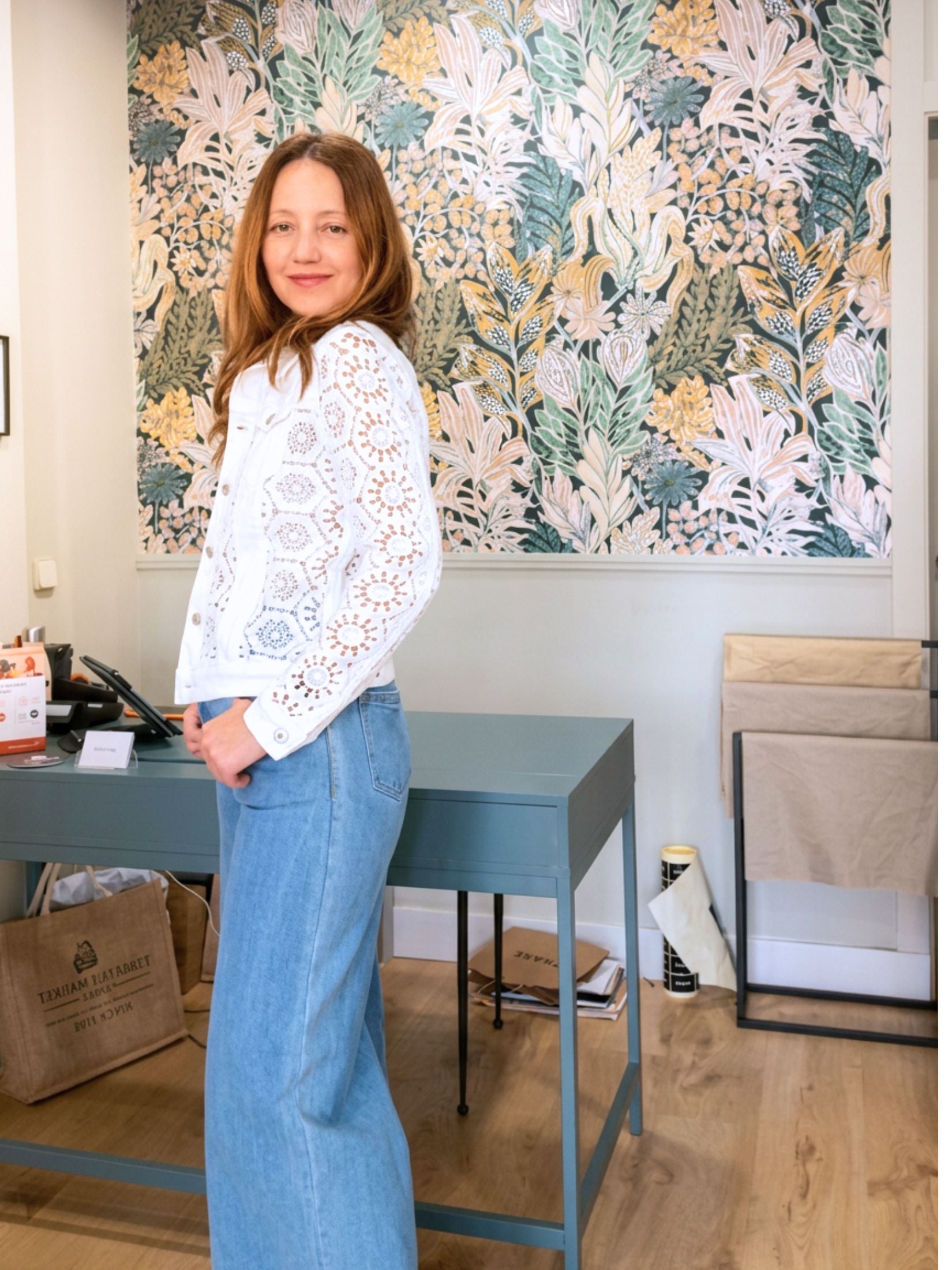 Chaqueta Denim Crochet - Blanco