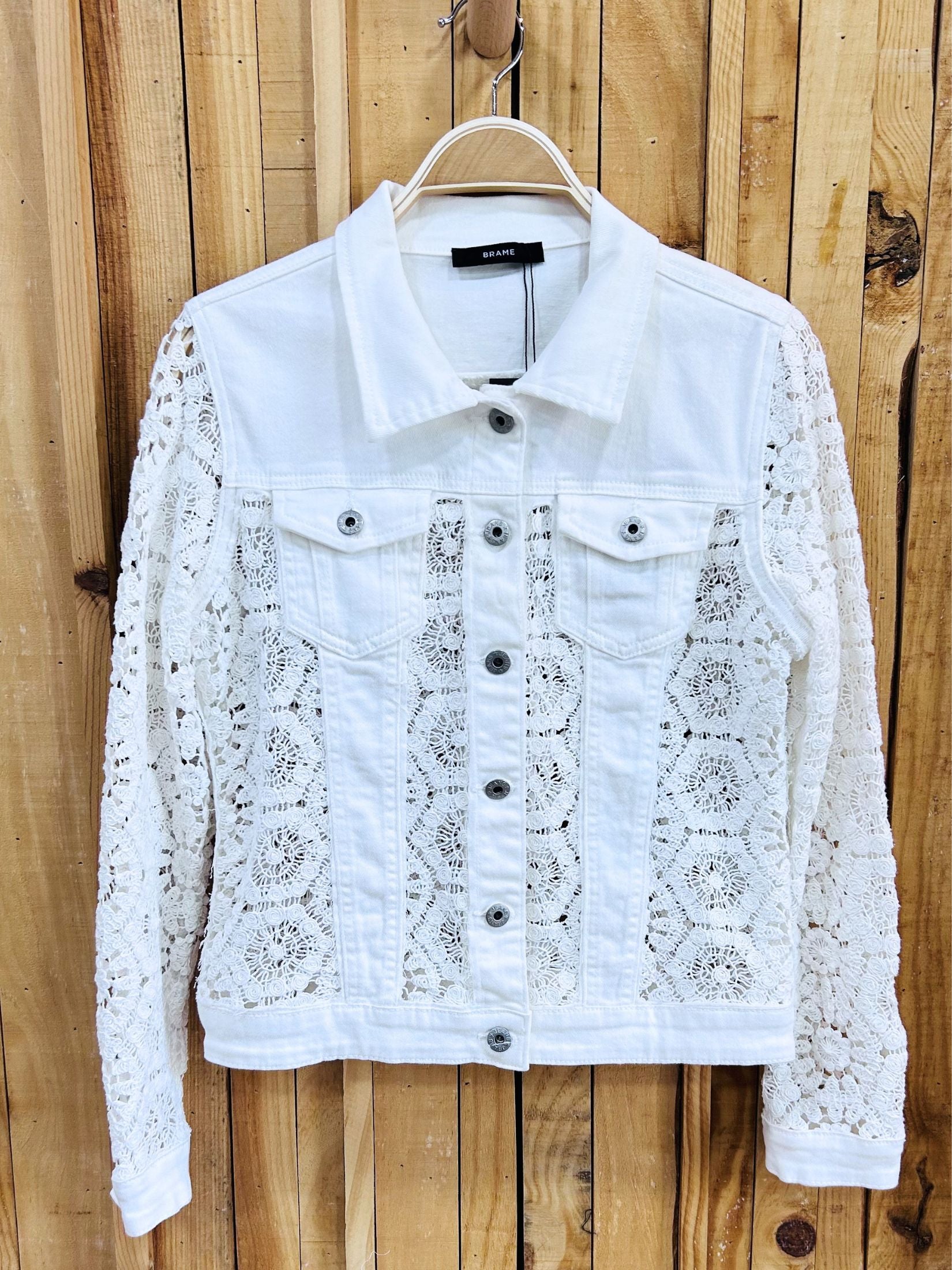 Chaqueta Denim Crochet - Blanco