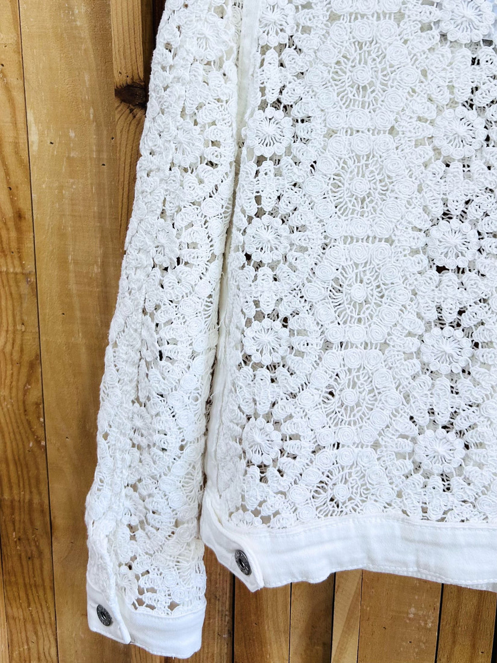 Chaqueta Denim Crochet - Blanco