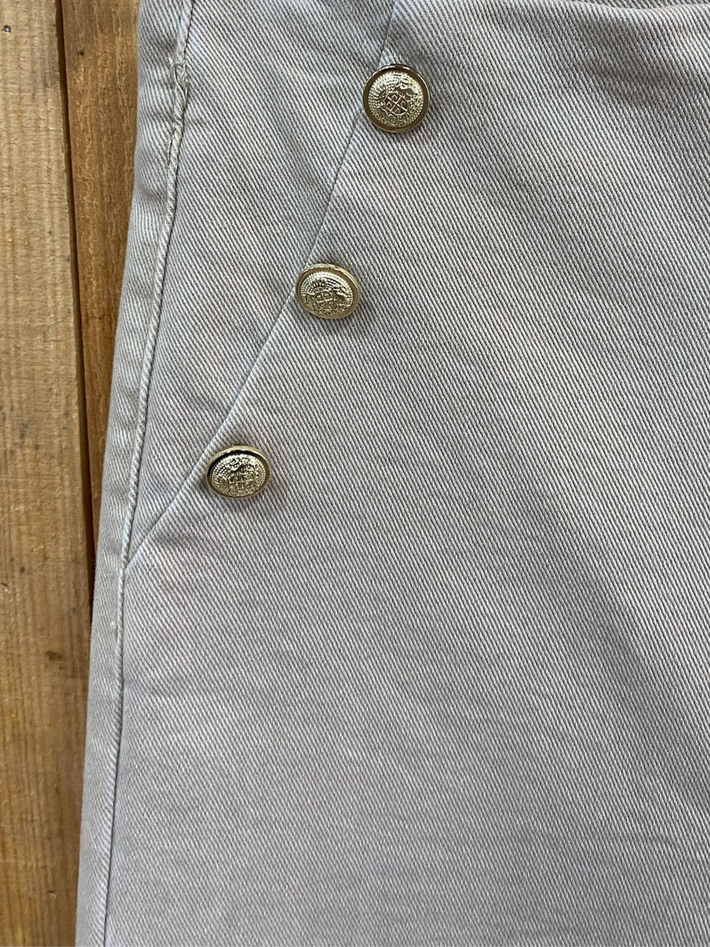 Jean Botones Dorados Laterales - Beigue