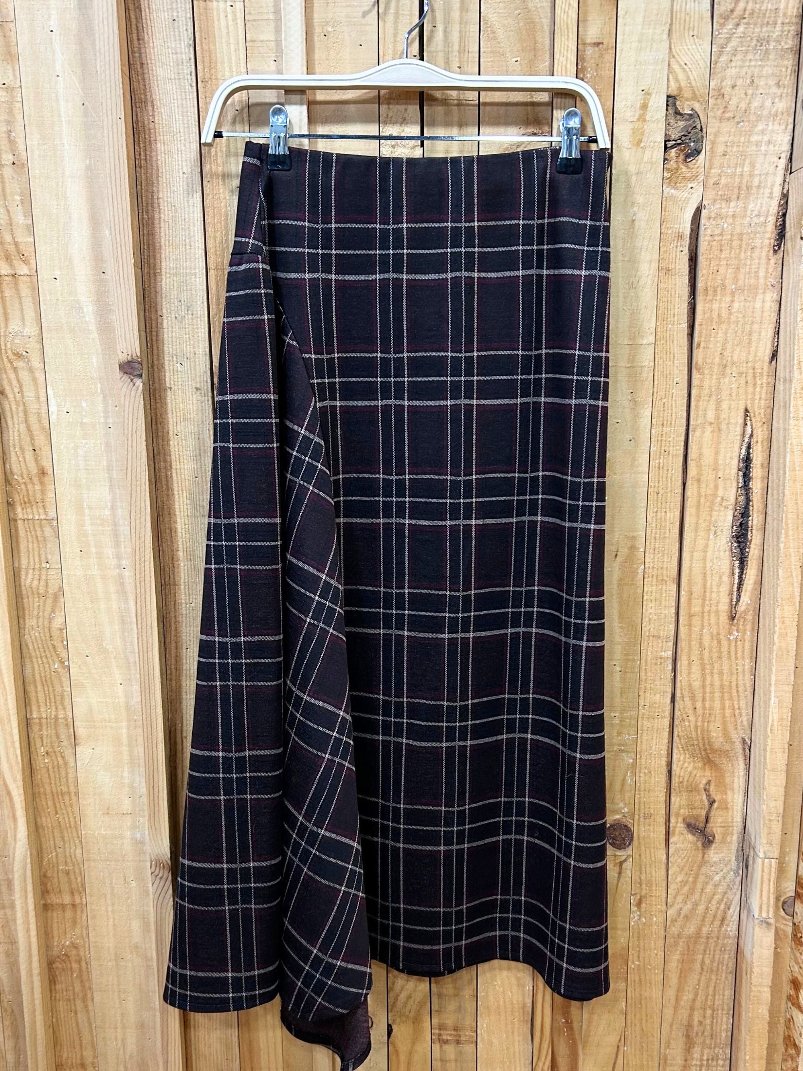 Falda Larga Cuadros - Marron