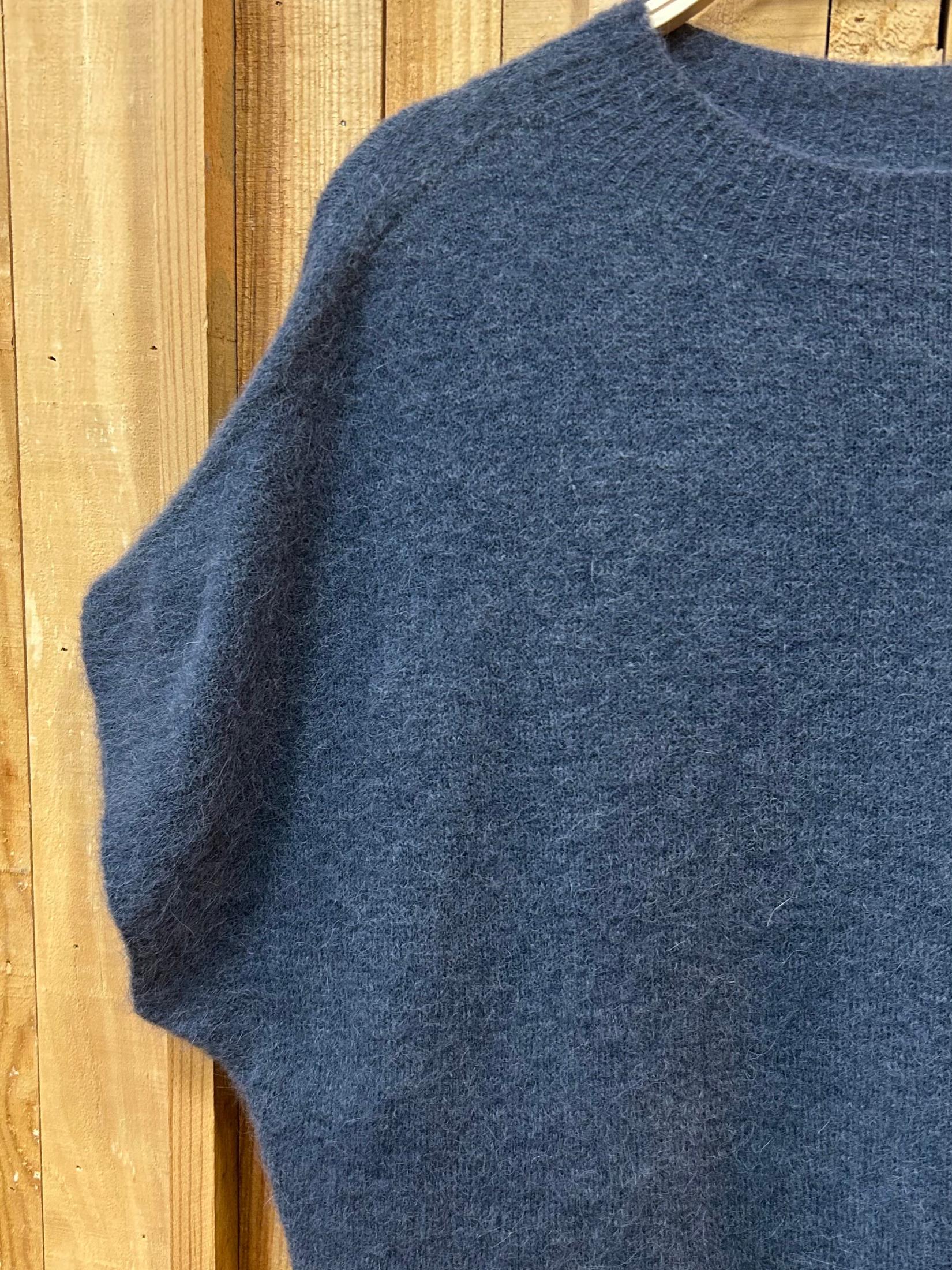 Jersey Chaleco Lana Baby Alpaca Manga Corta - Azul Grisaceo