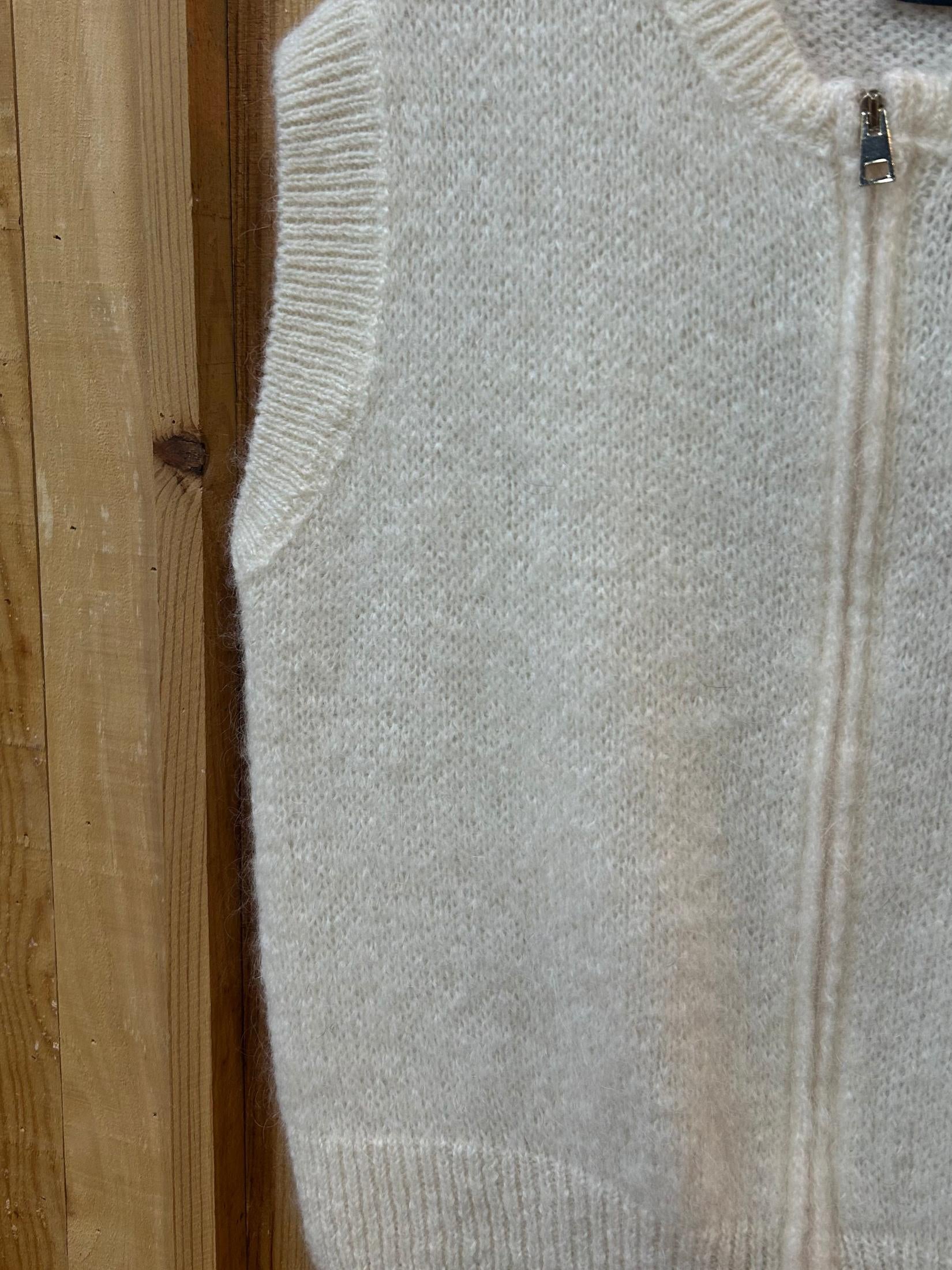 Chaleco Corto Lana Mohair  - Blanco