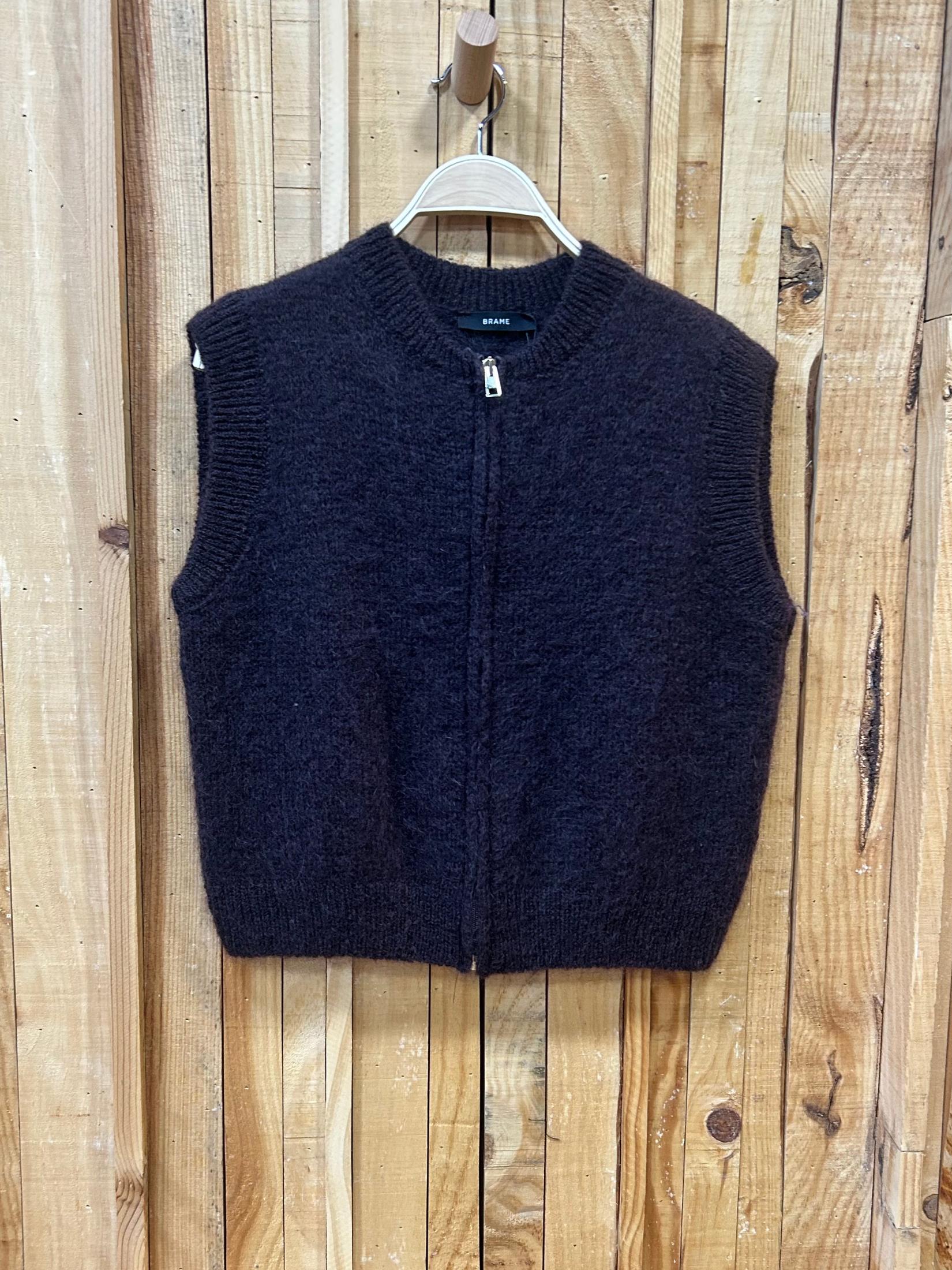 Chaleco Lana Mohair Manga Corta - Marron