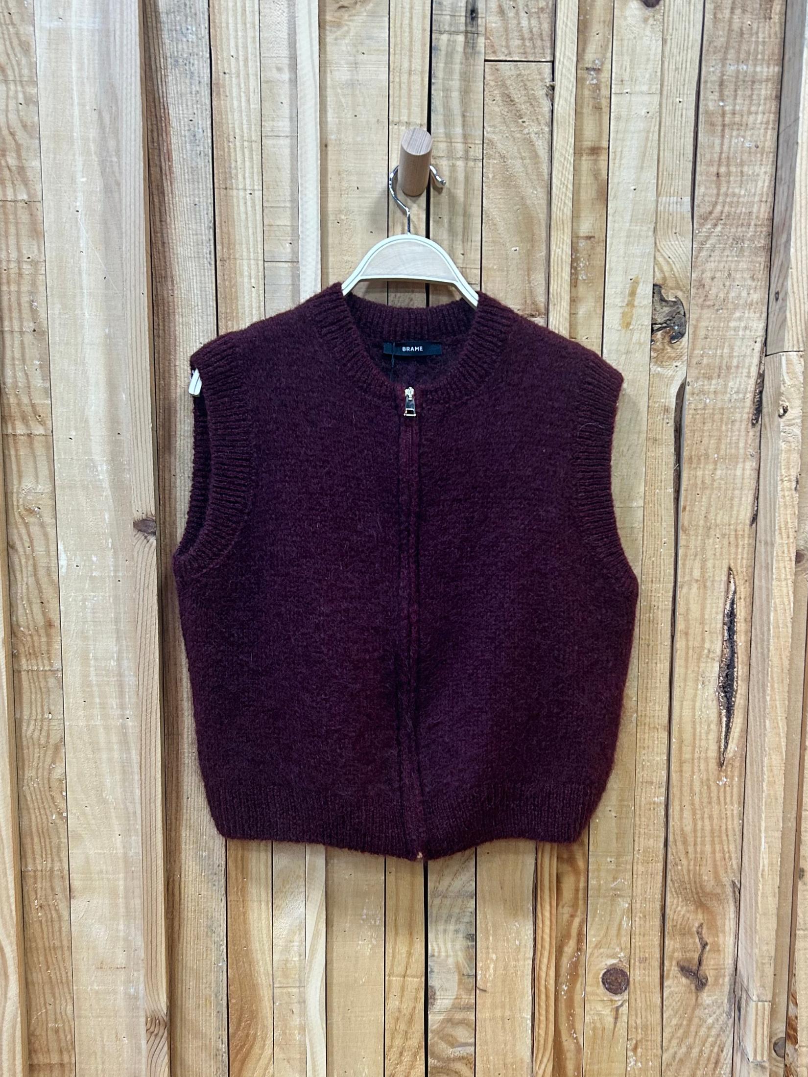 Chaleco Corto Lana Mohair  - Burdeos