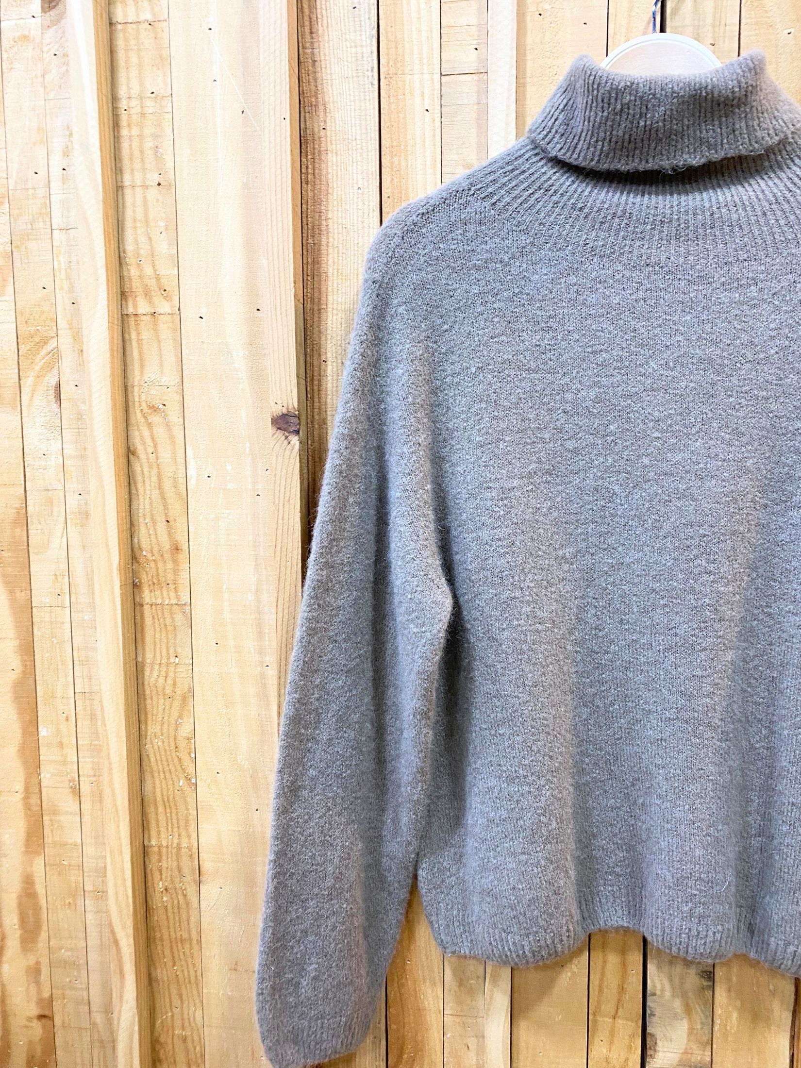 Jersey Cuello Vuelto Lana Baby Alpaca- Beige