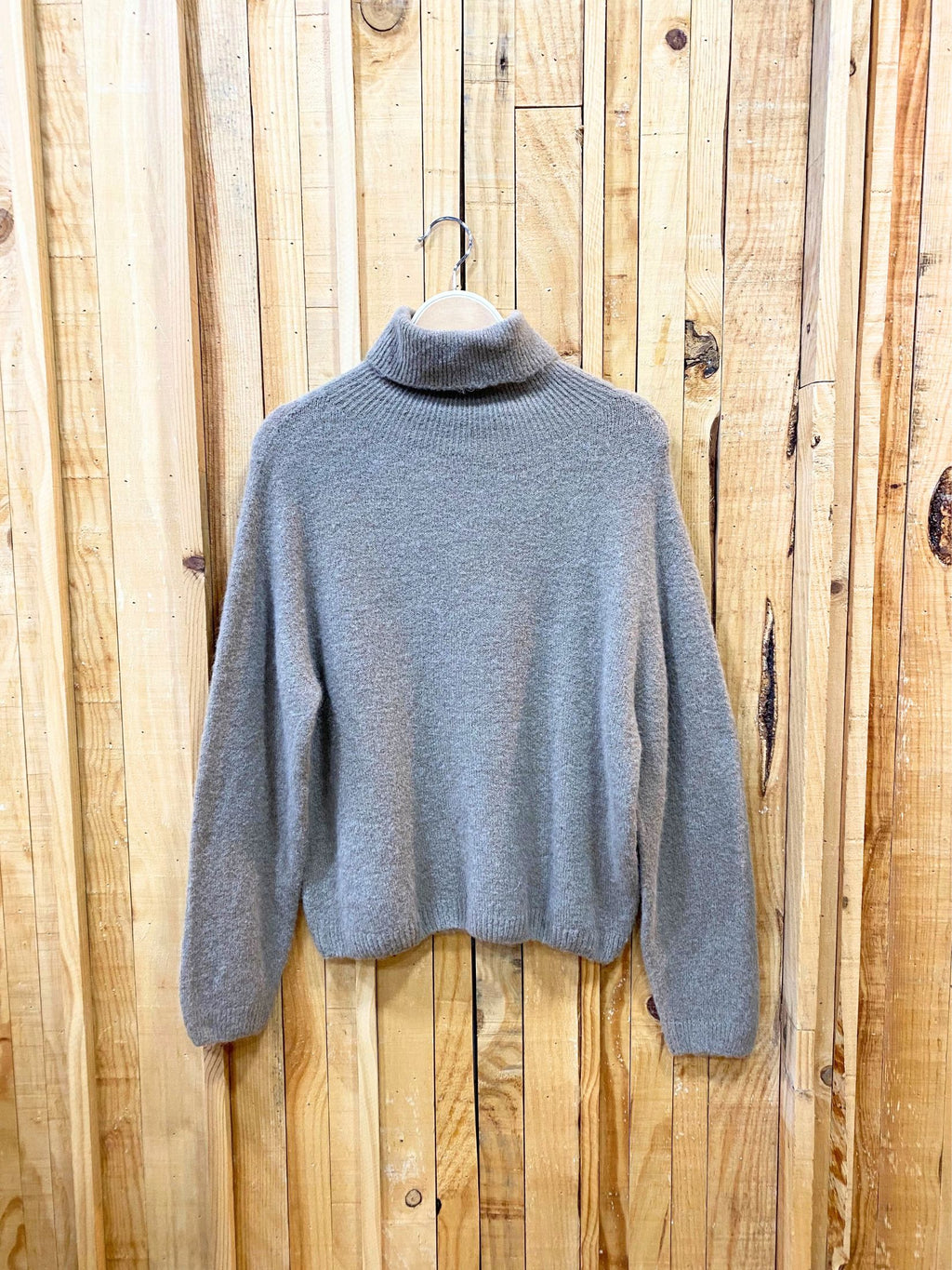 Jersey Cuello Vuelto Lana Baby Alpaca- Beige