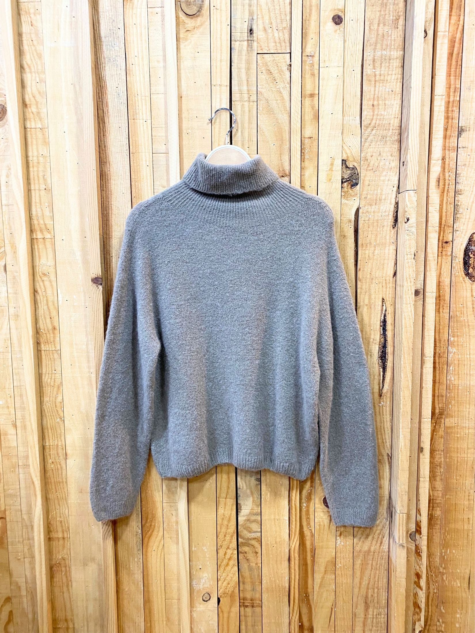 Jersey Cuello Vuelto Lana Baby Alpaca- Beige