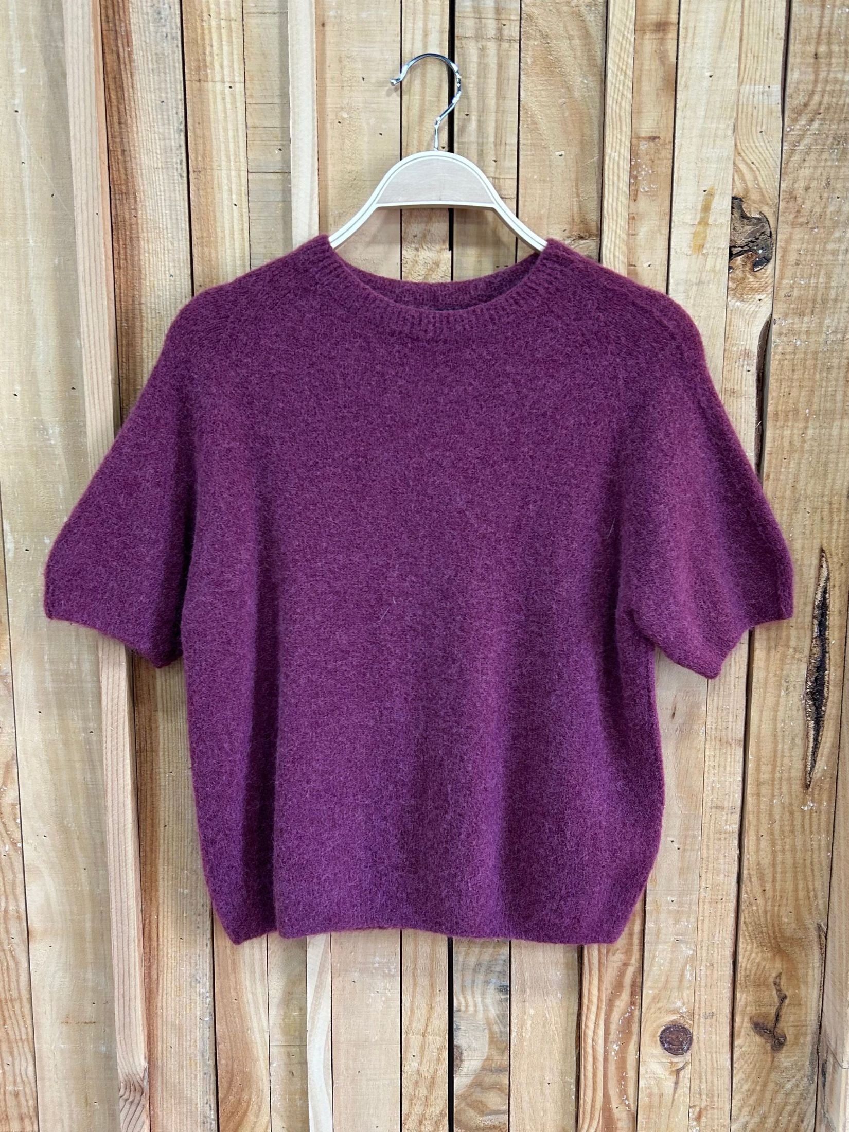 Jersey Lana Baby Alpaca Manga Corta - Frambuesa