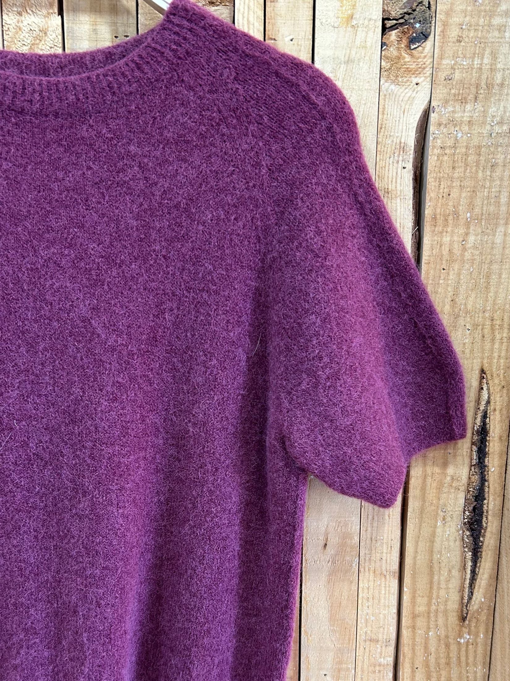 Jersey Lana Baby Alpaca Manga Corta - Frambuesa