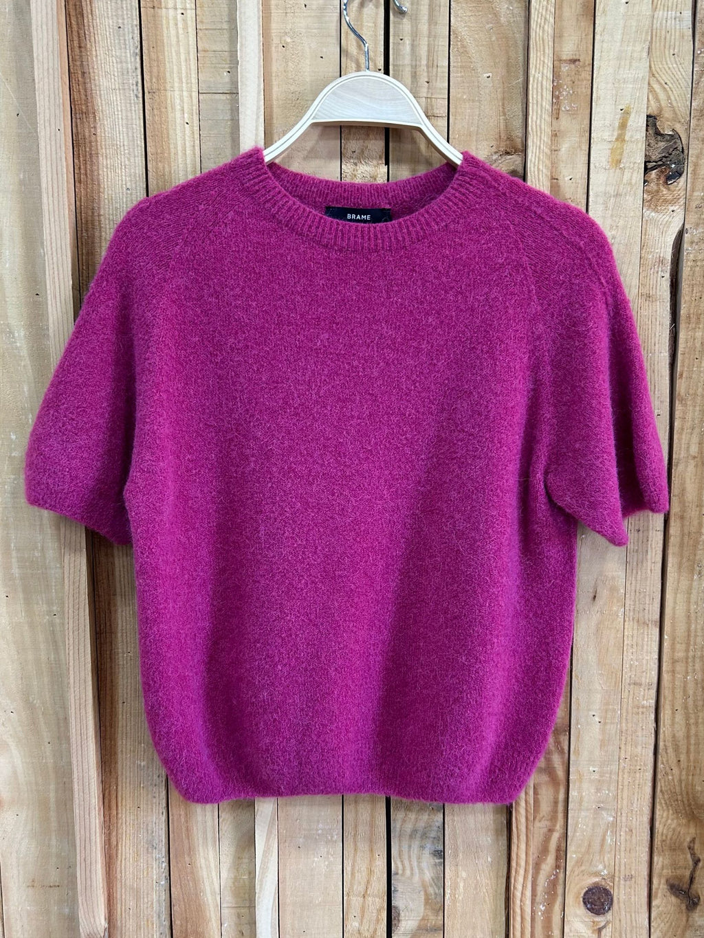 Jersey Lana Baby Alpaca Manga Corta - Fucsia