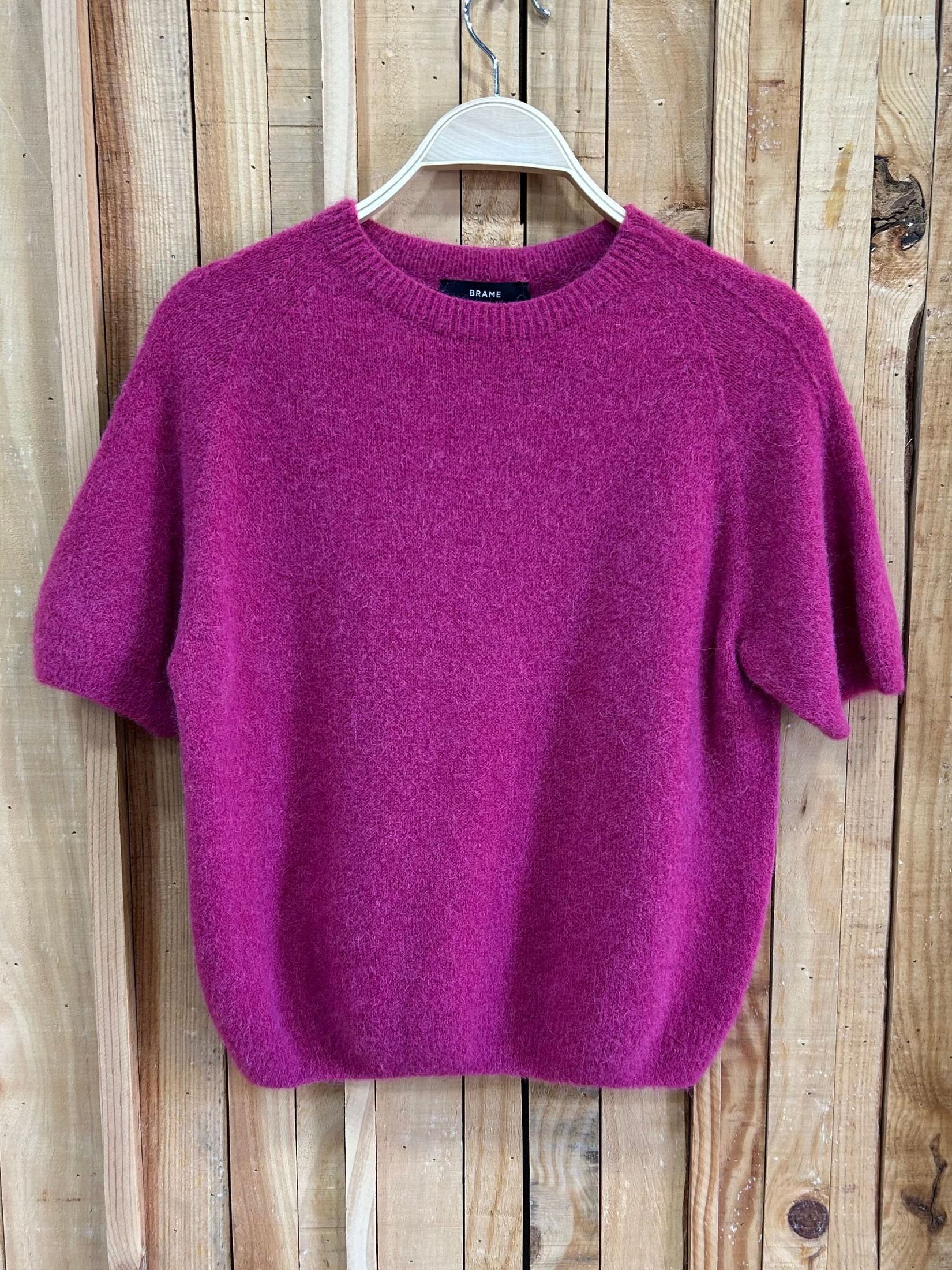 Jersey Lana Baby Alpaca Manga Corta - Fucsia