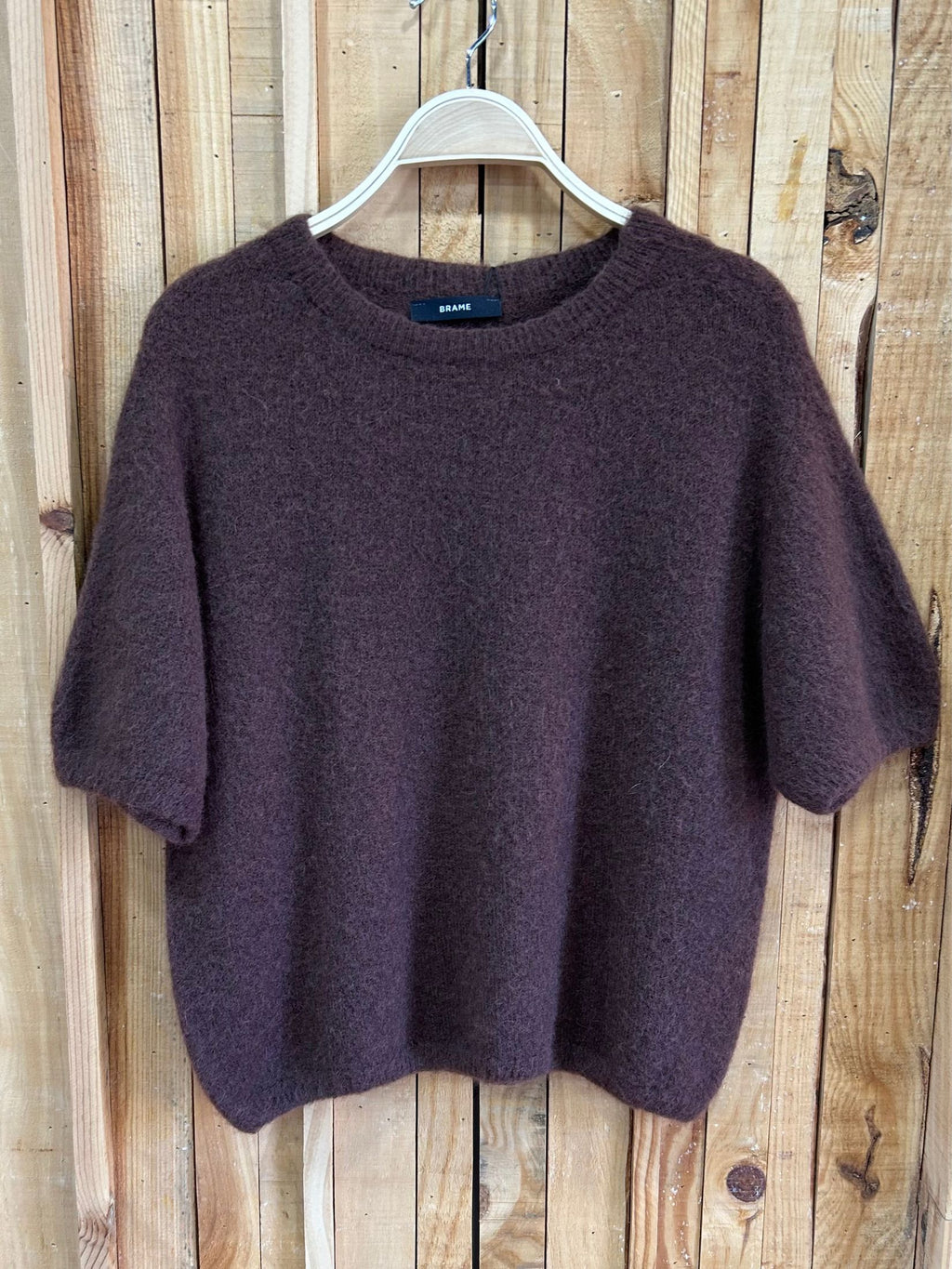 Jersey Lana Baby Alpaca Manga Corta - Marron