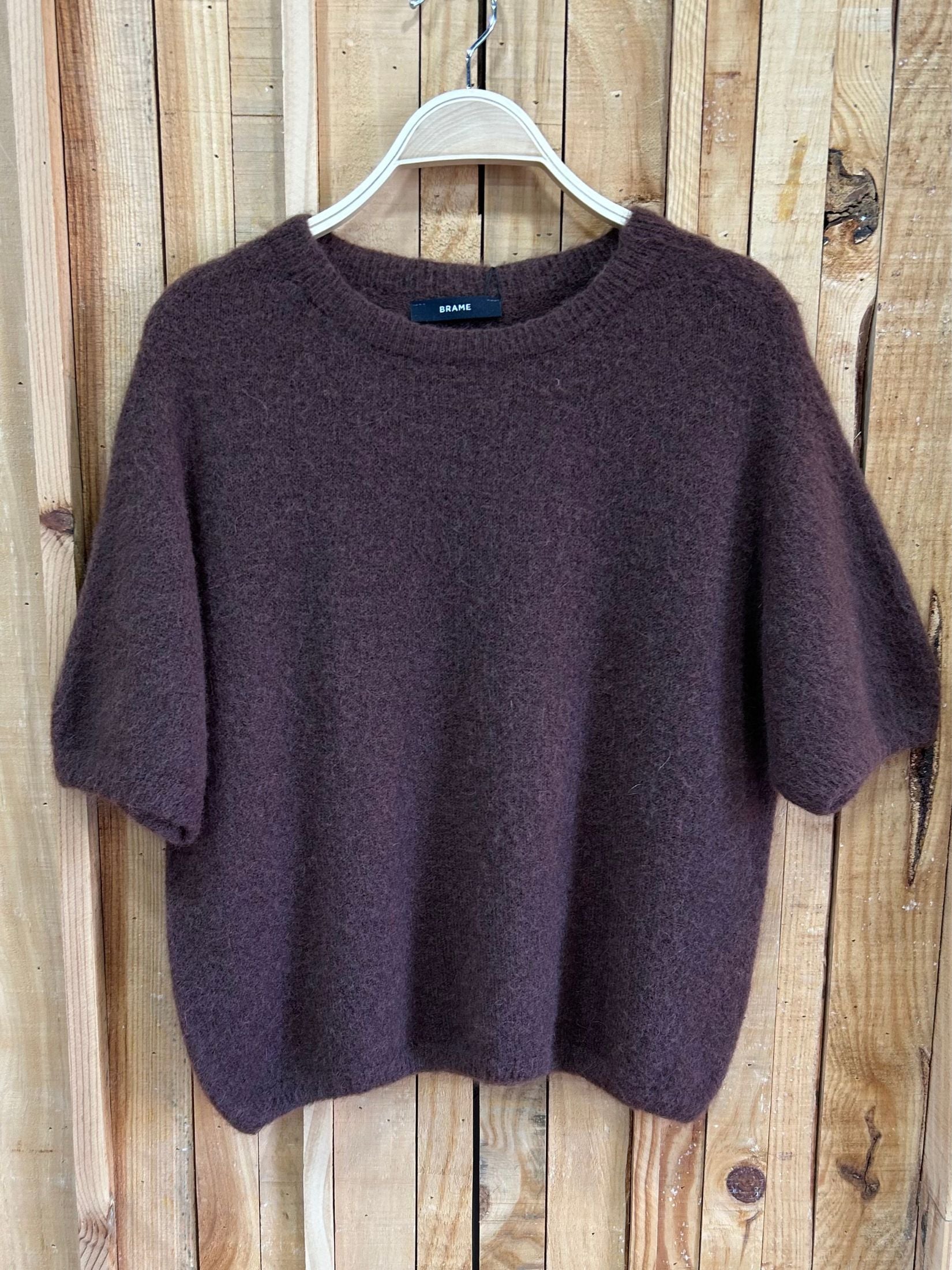 Jersey Lana Baby Alpaca Manga Corta - Marron