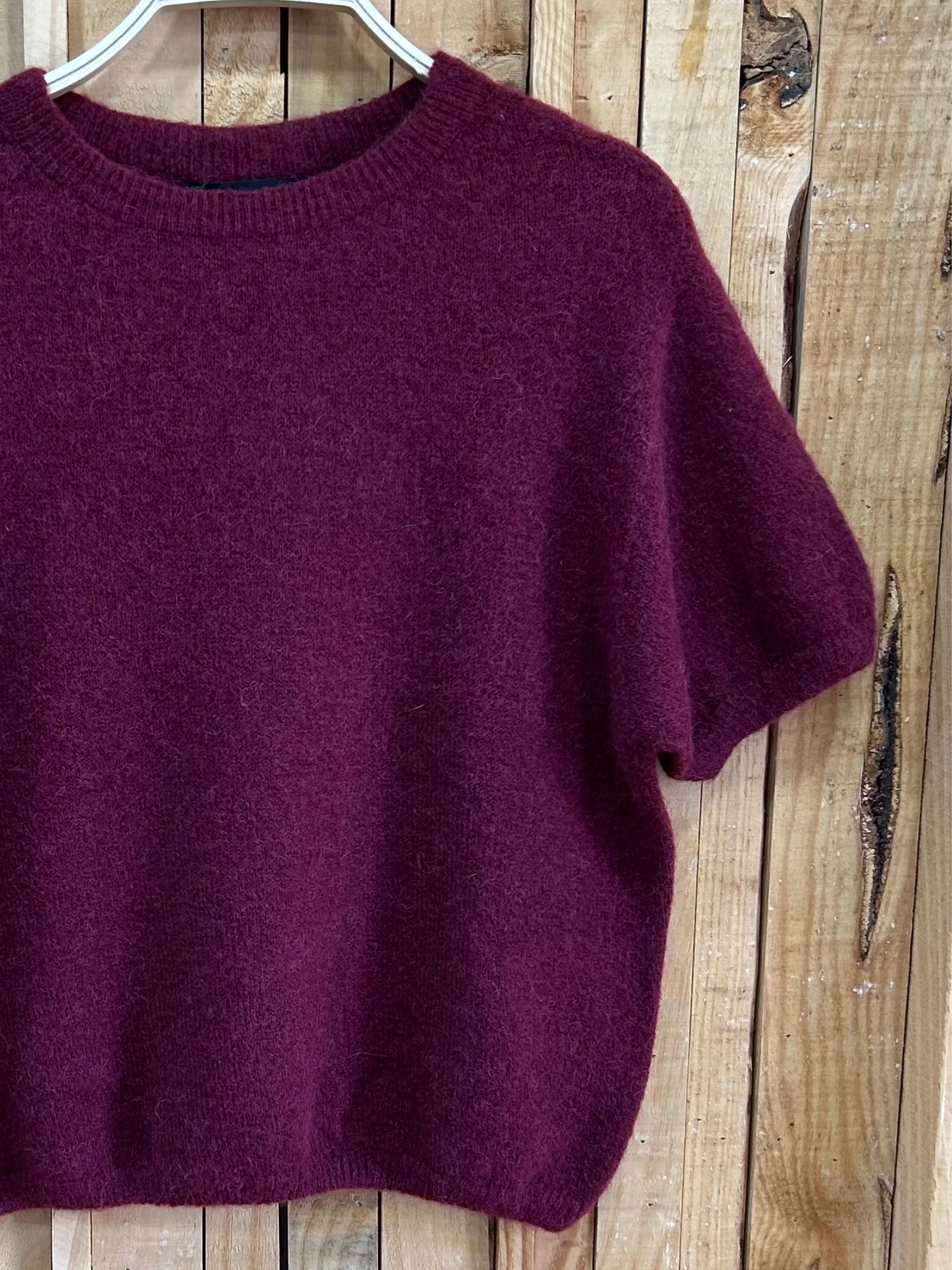 Jersey Lana Baby Alpaca Manga Corta - Vino