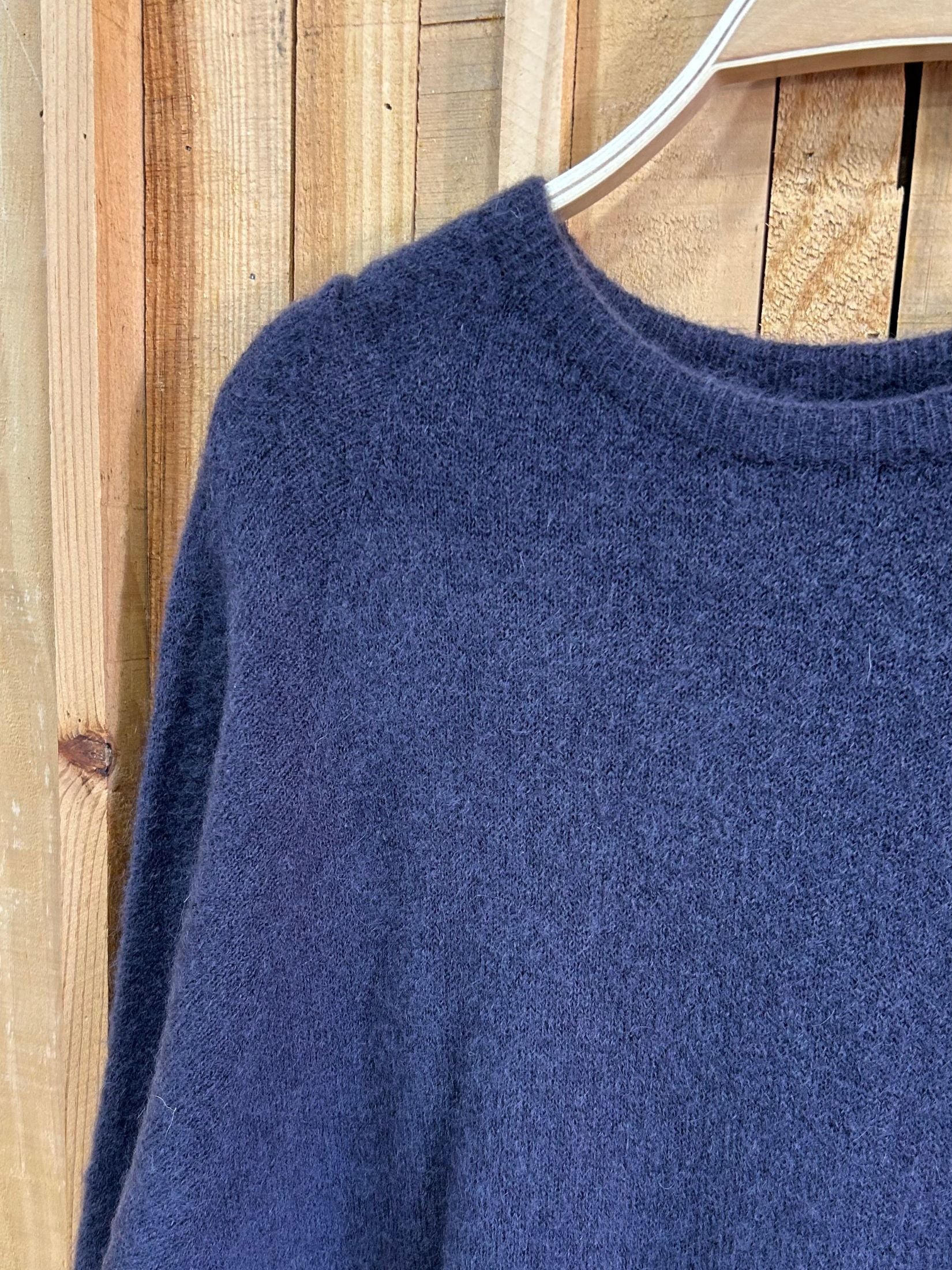 Jersey Lana Baby Alpaca Manga Larga - Azul Grisaceo