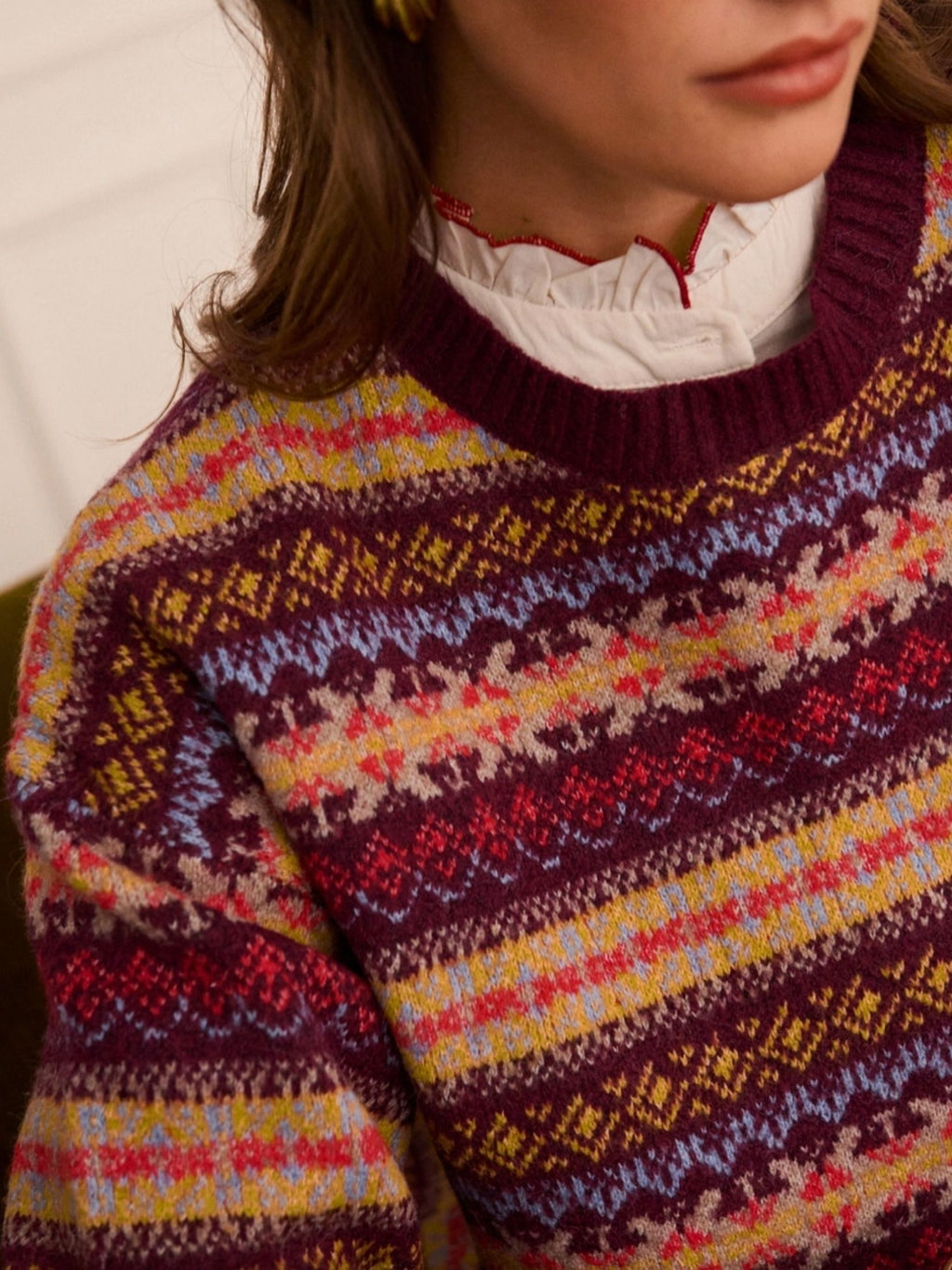 JERSEY GRECAS JACQUARD - GRANATE MULTICOLOR