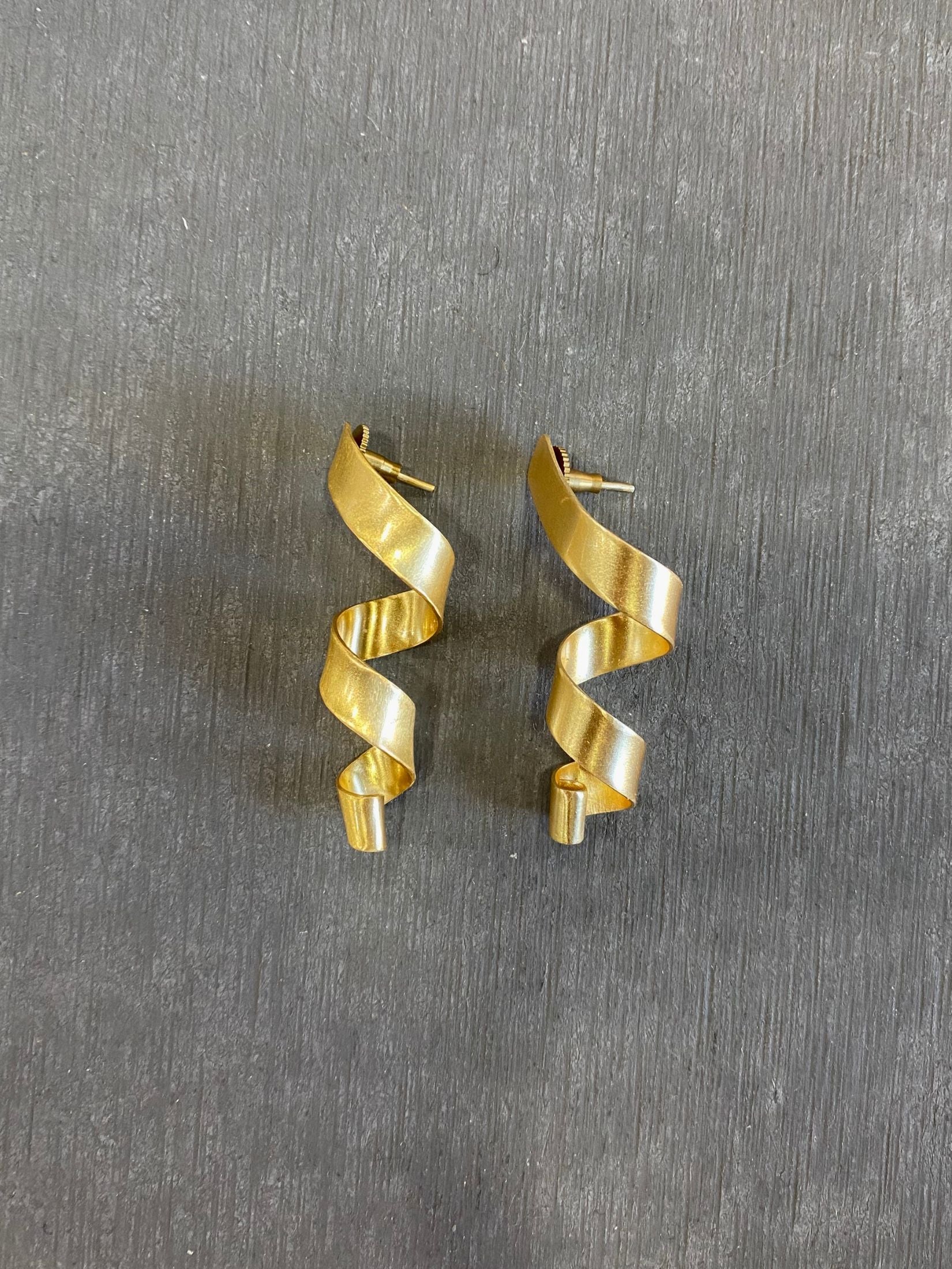 Pendientes Laton Baño Oro - Espiral