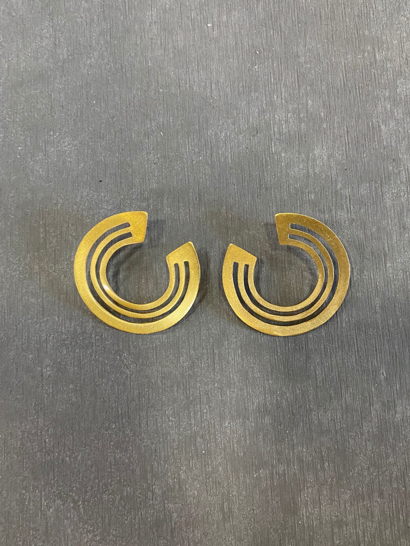 Pendientes Laton Baño Oro - Aro Calado