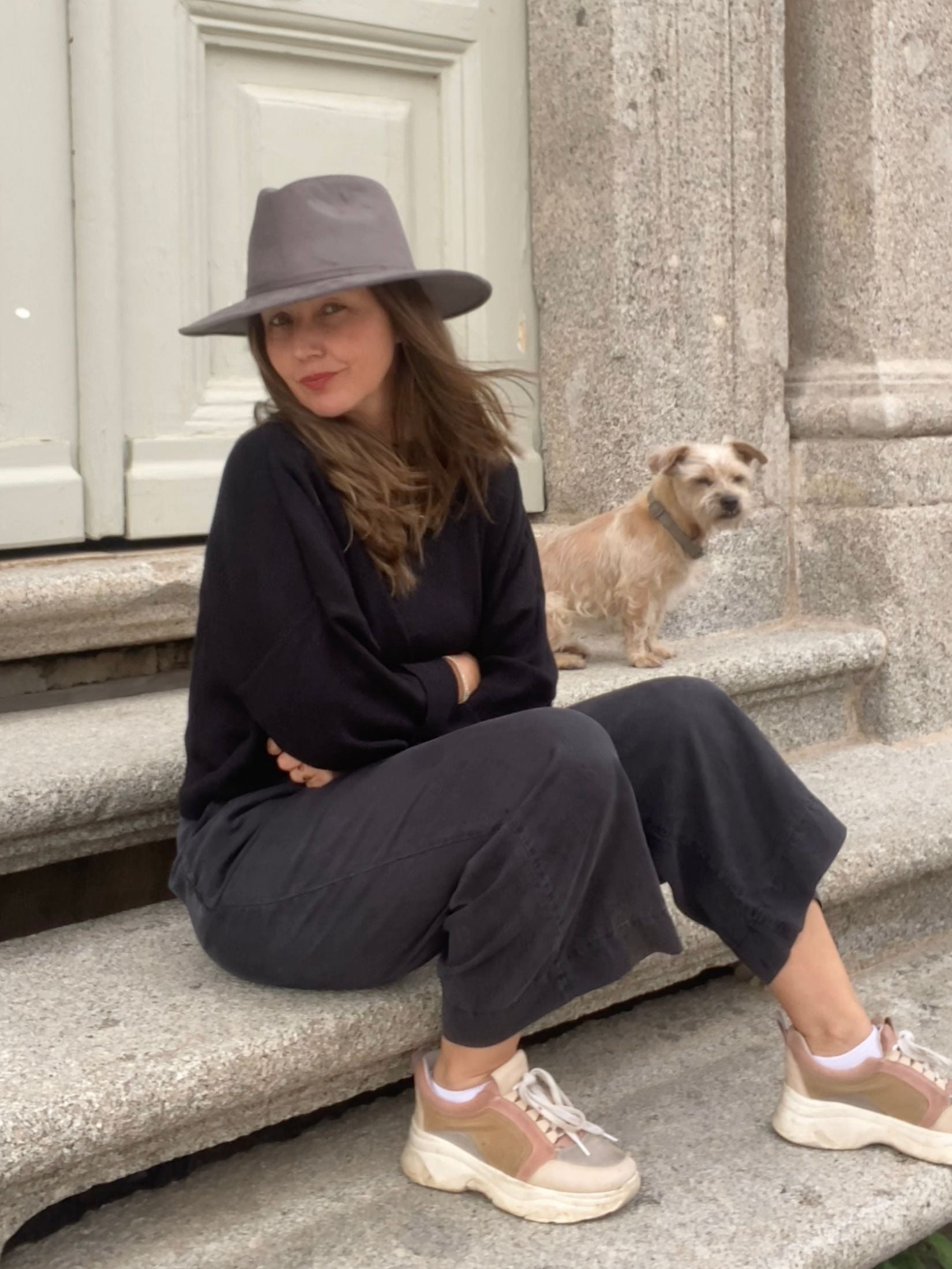 Sombrero Piel Ante Gris Cinta