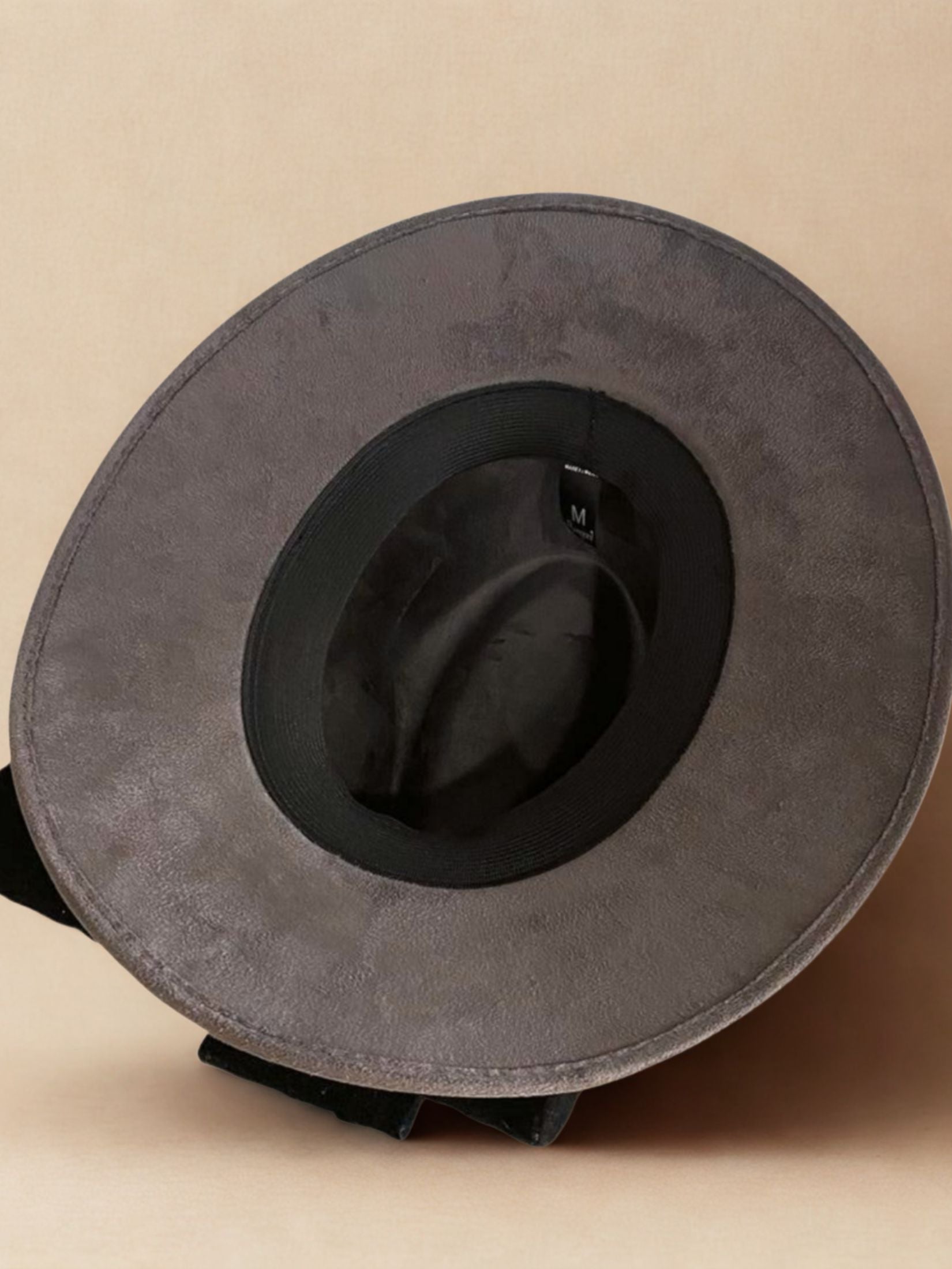 Sombrero Piel Ante Gris Cinta