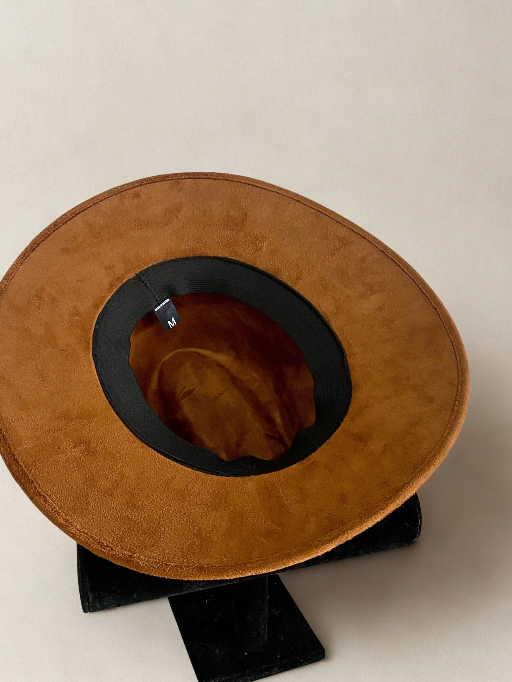 Sombrero Piel Ante Marron Tabaco Cinta